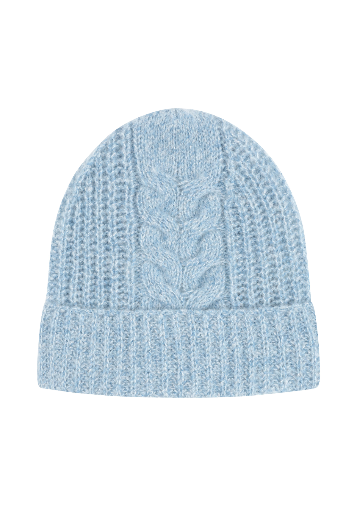 Silk & Cashmere Cable Beanie in Frosty Blue