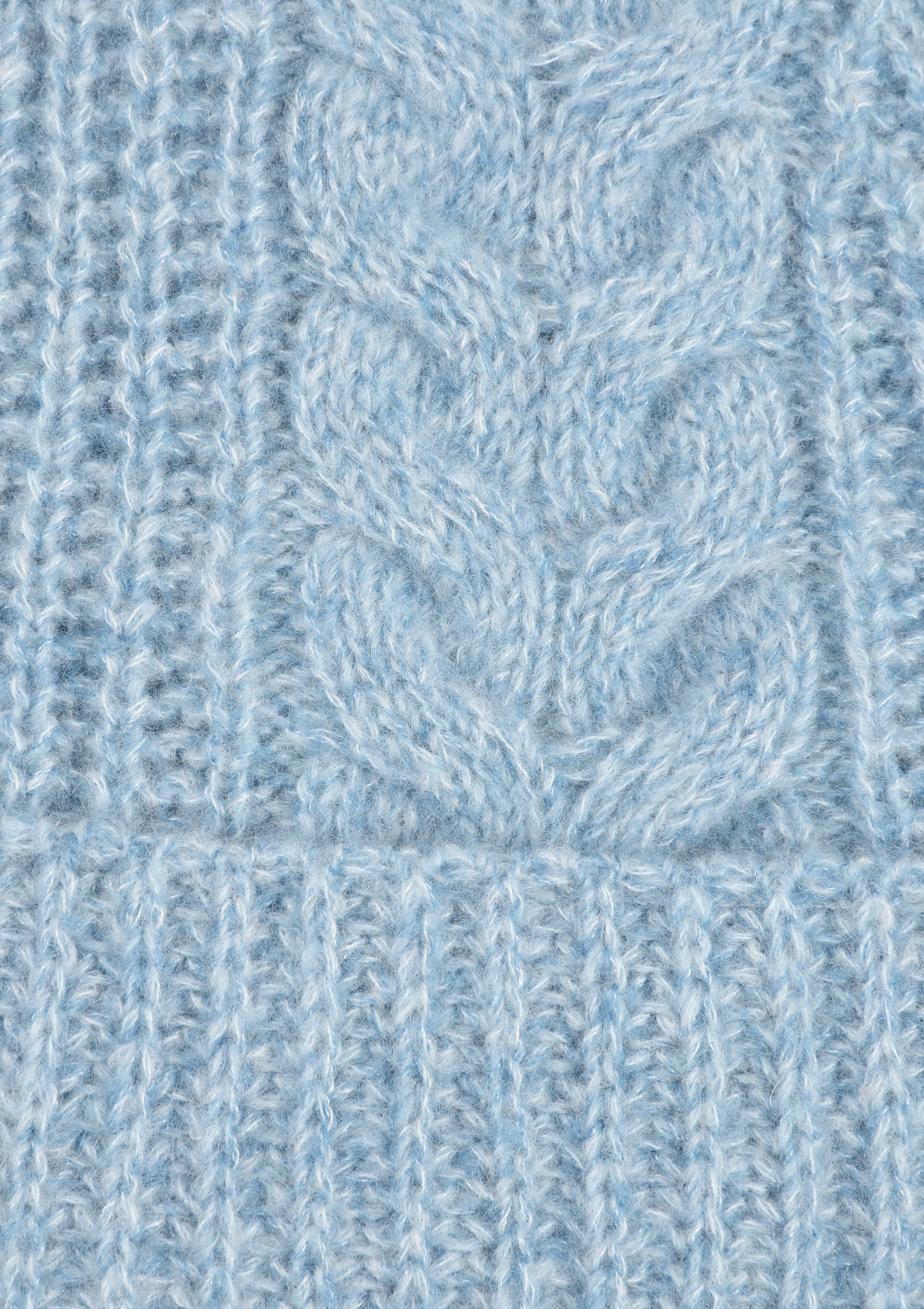 Silk & Cashmere Cable Beanie in Frosty Blue