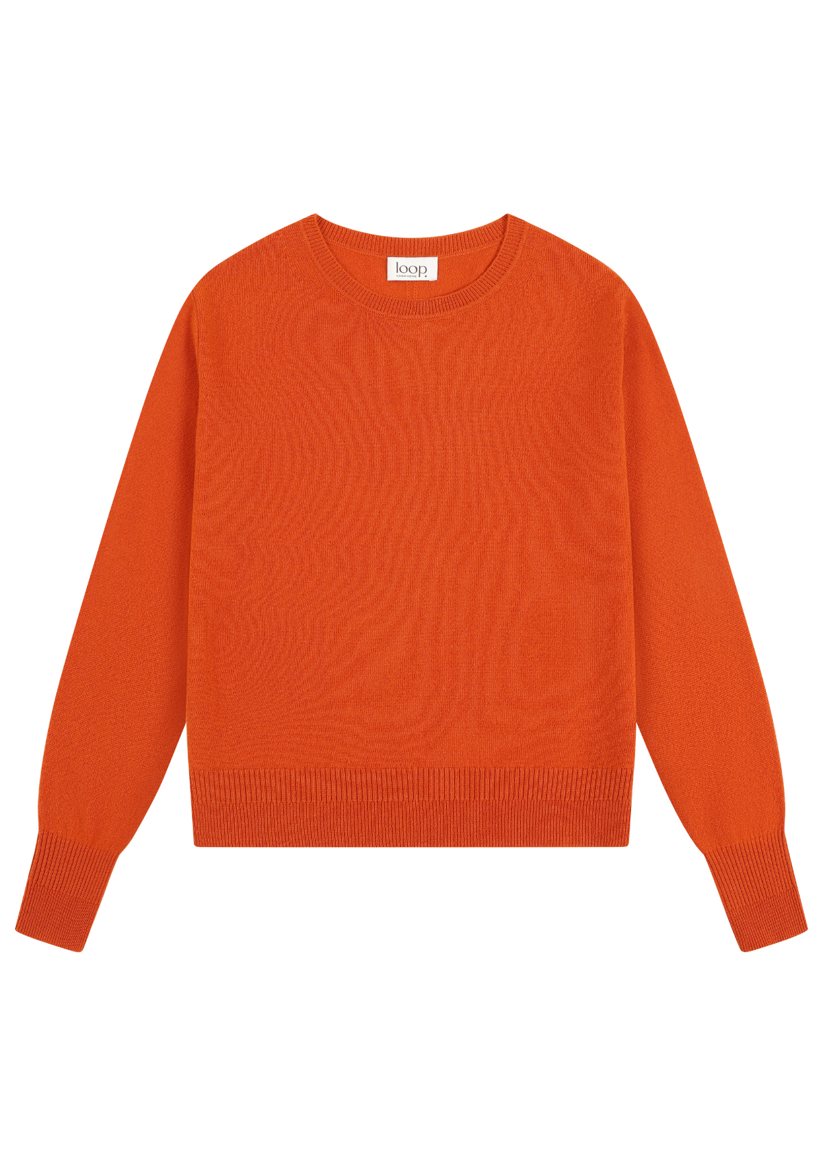 Cashmere Crew Neck Sweater in Marmalade Orange