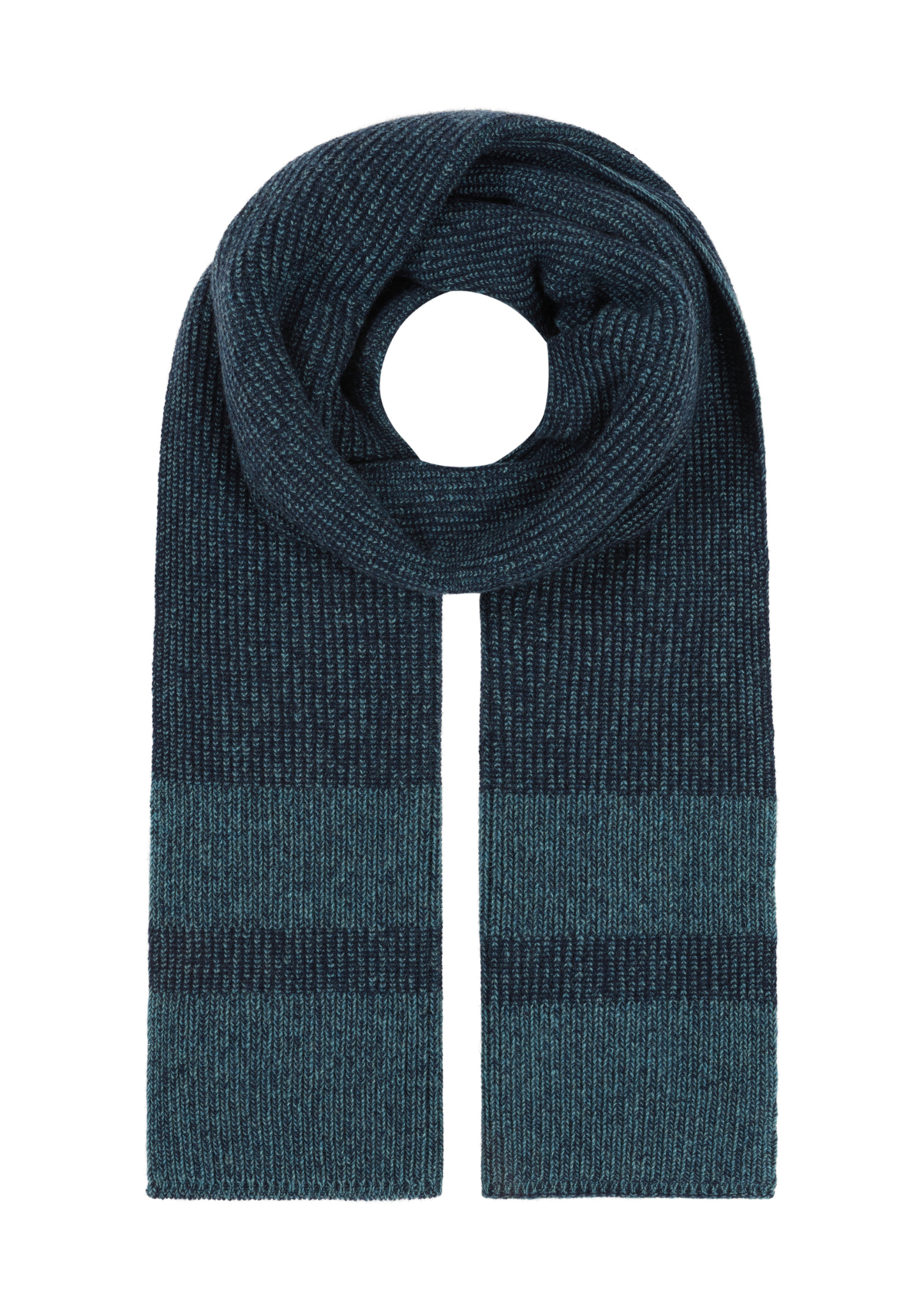 Striped Scarf in Navy & Aquarelle Blue