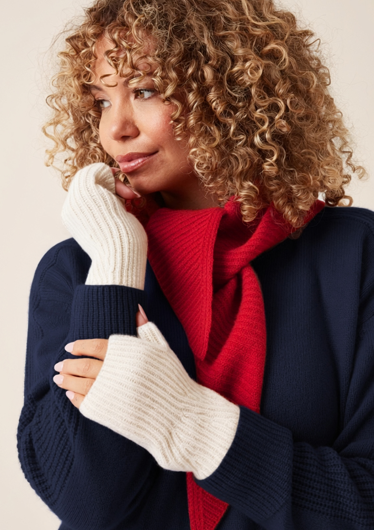 Cashmere Mitt in Snow White