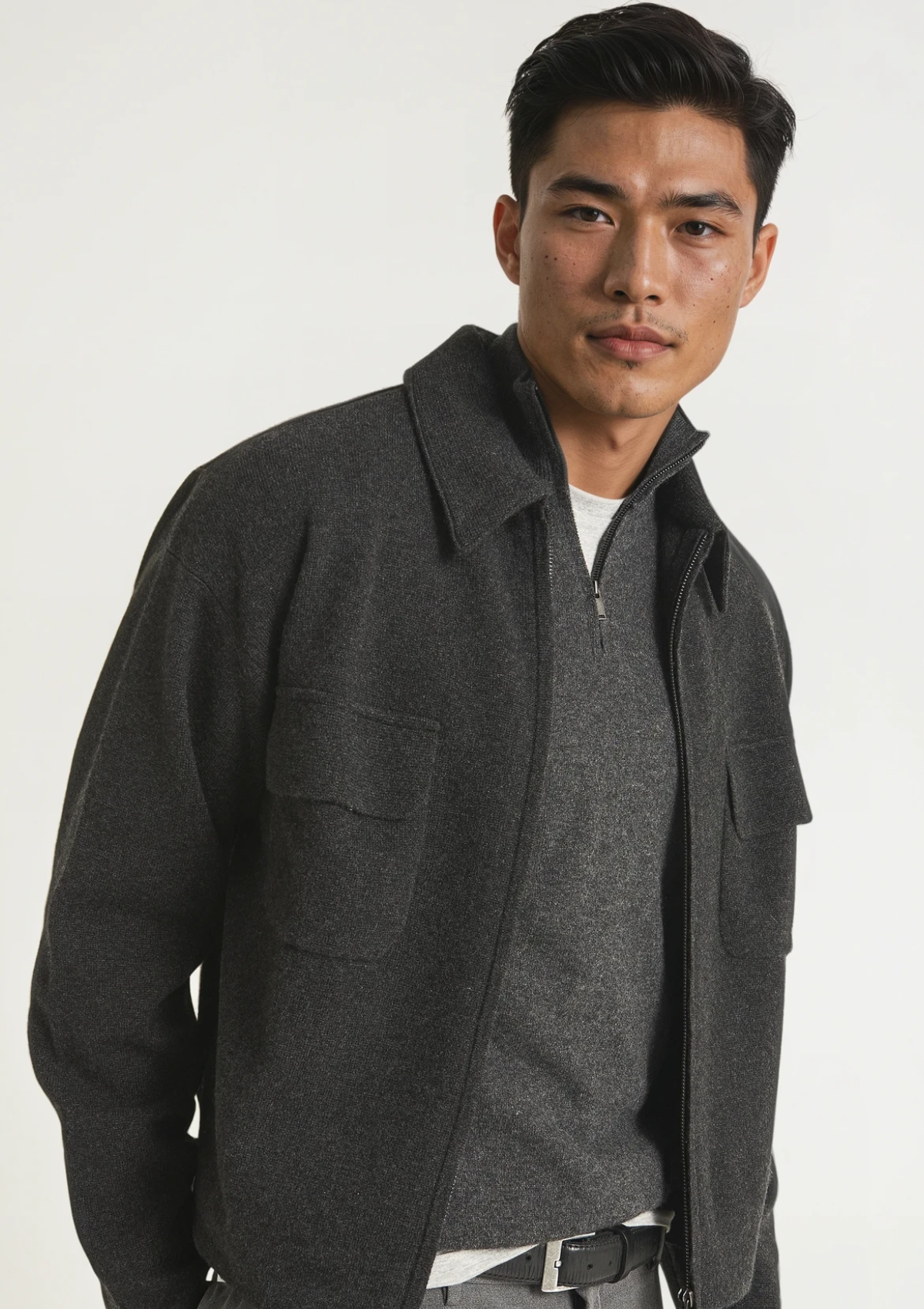 Mens Zip Jacket in Charcoal Grey