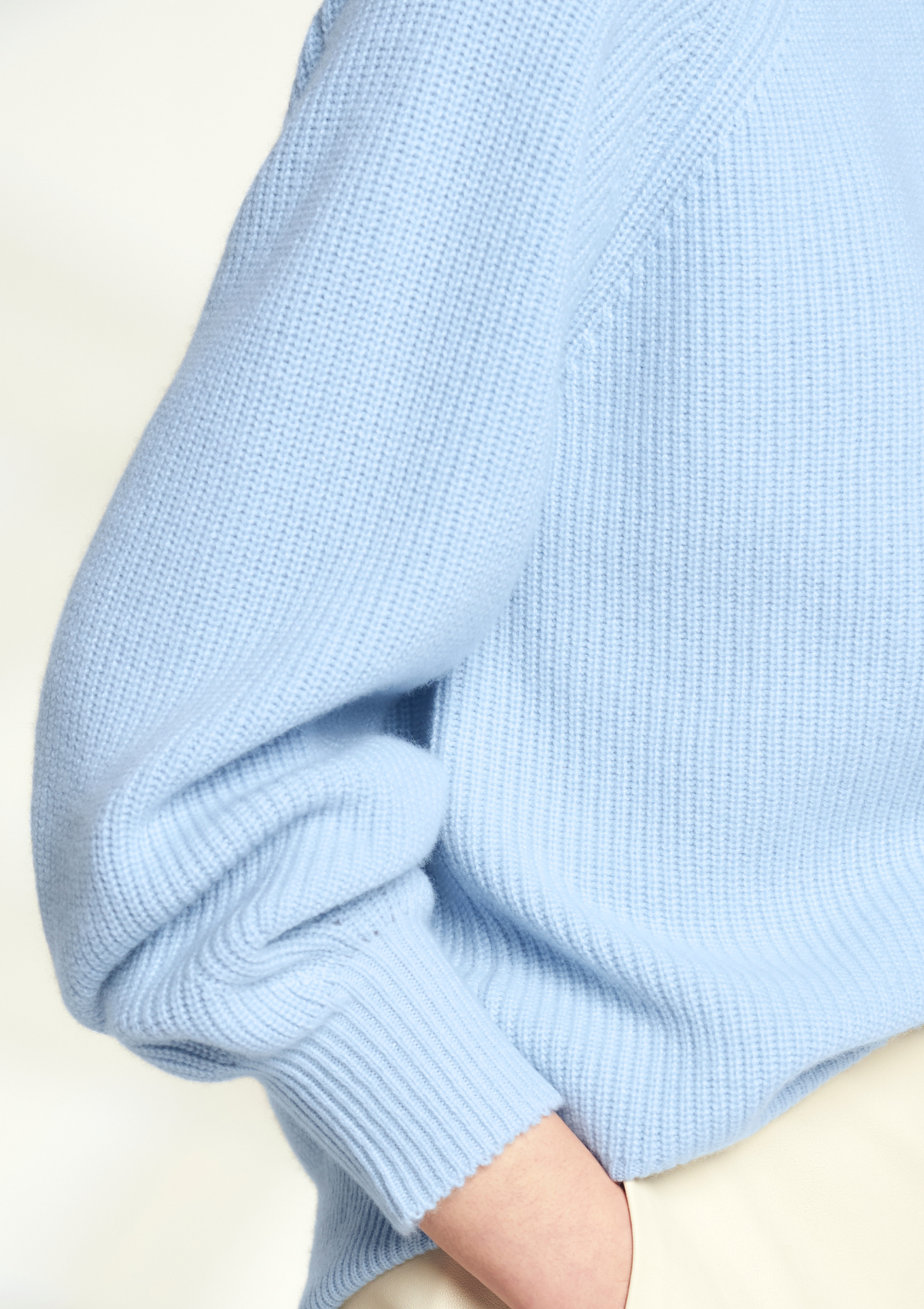 Cashmere Tie Back Sweater in Sky Blue