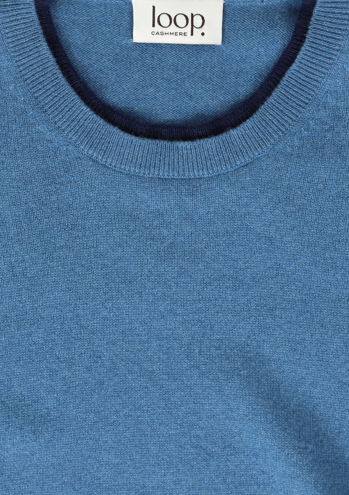 Mens Cashmere Crew Neck Sweater in Marina Blue