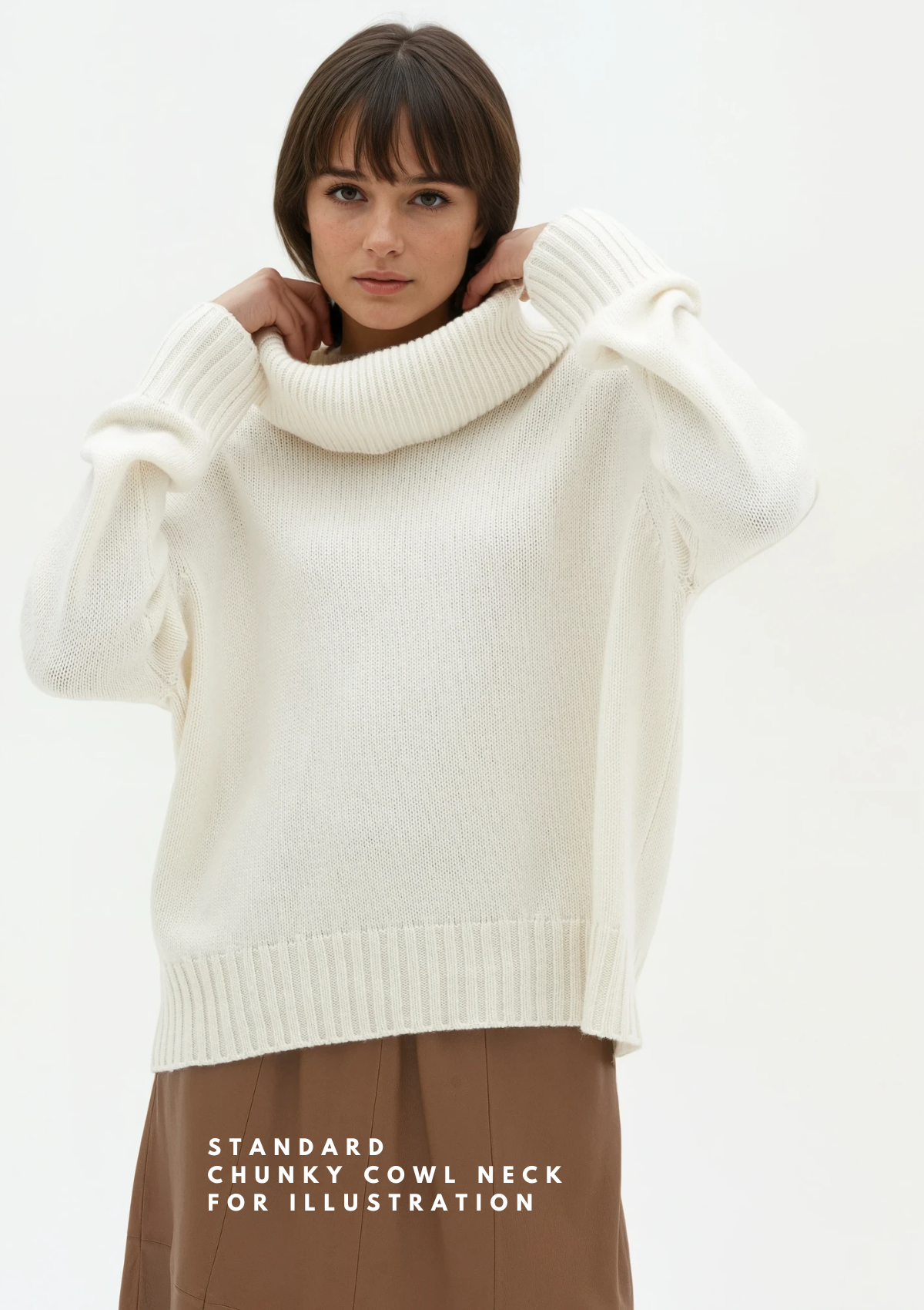Chunky Cashmere Cowl Neck Sweater - Made to Order