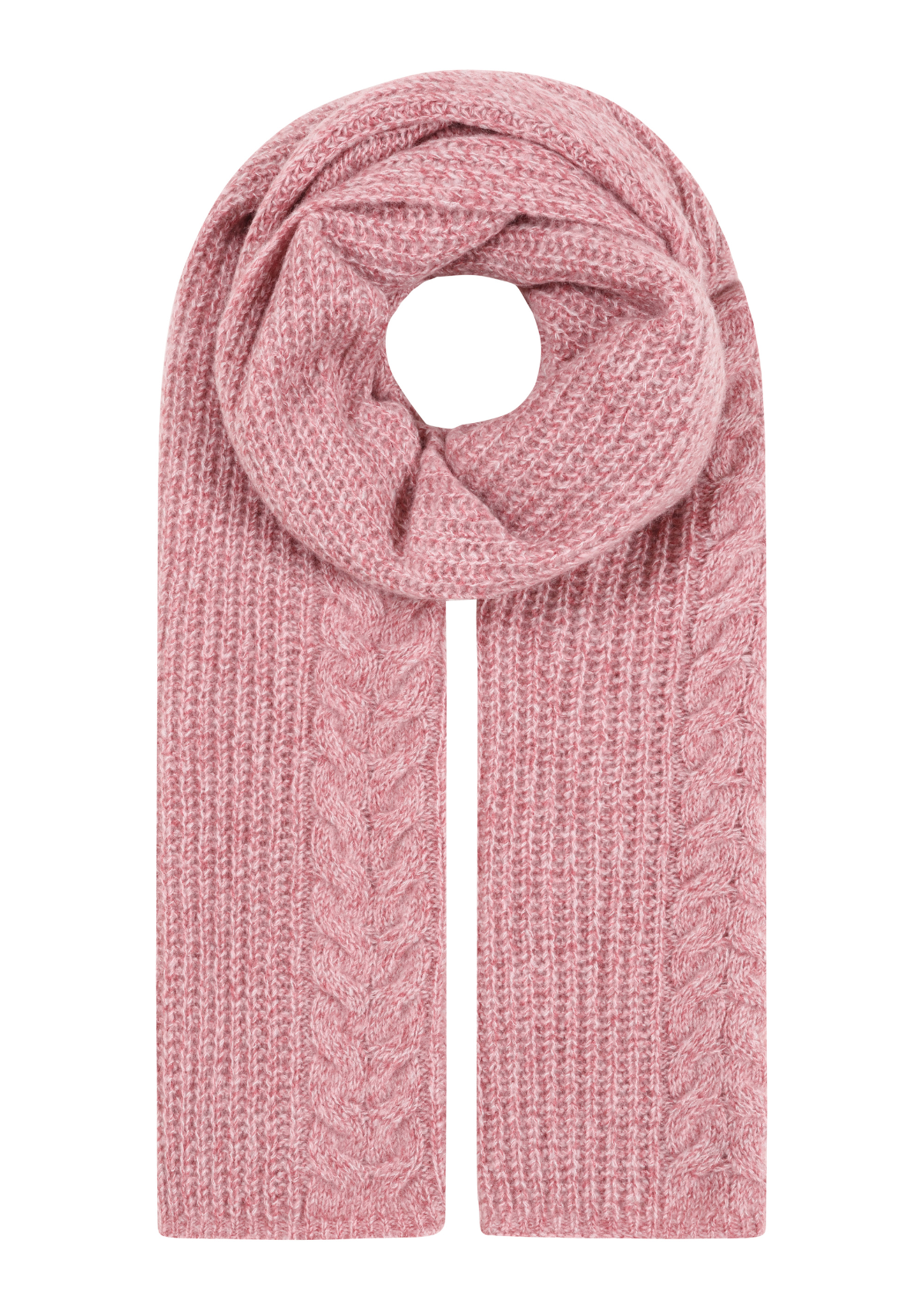 Silk & Cashmere Cable Scarf in Sugary Pink