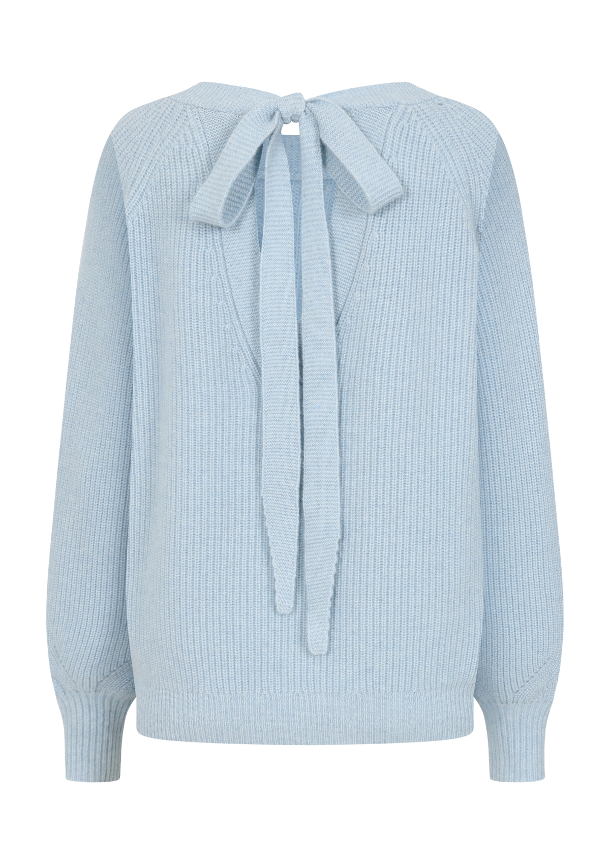Cashmere Tie-Back Sweater in Sky Blue