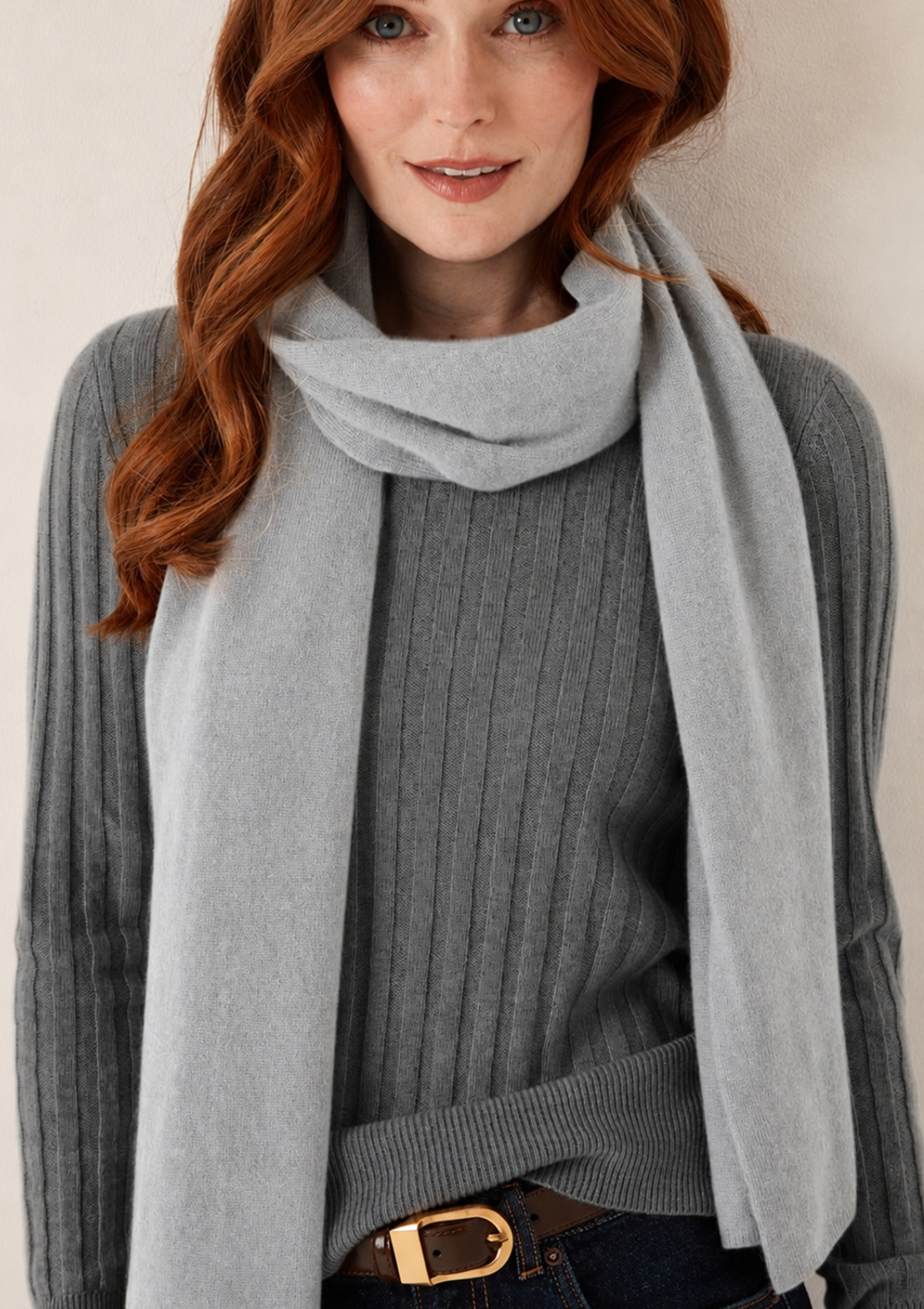 Lofty Cashmere Scarf in Foggy Grey