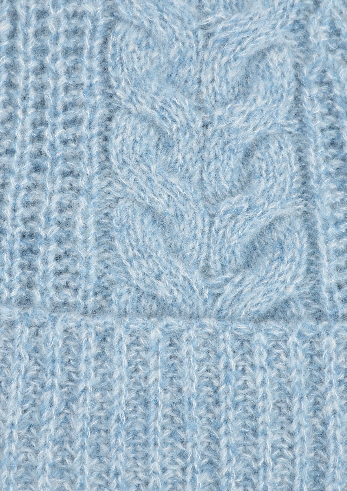Silk & Cashmere Cable Beanie in Frosty Blue