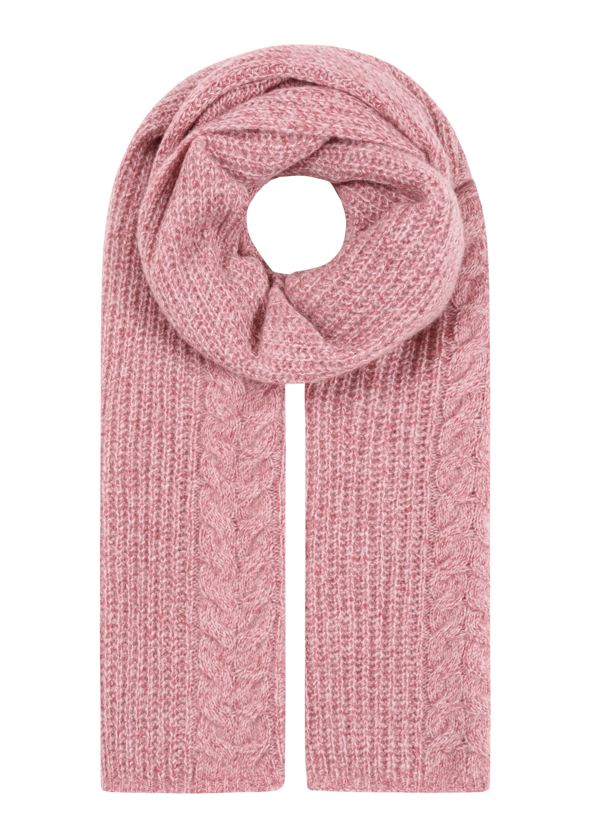 Silk & Cashmere Cable Scarf in Sugary Pink