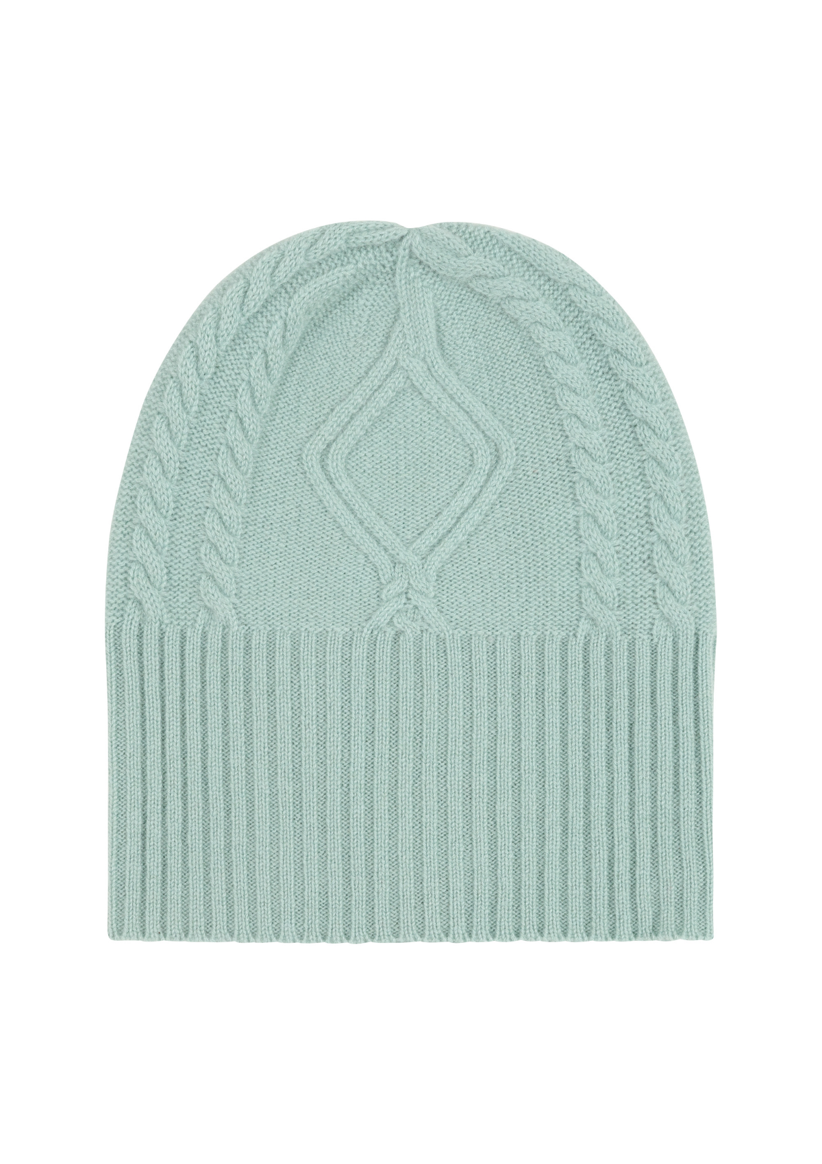 Cabled Hat in Seafoam Green