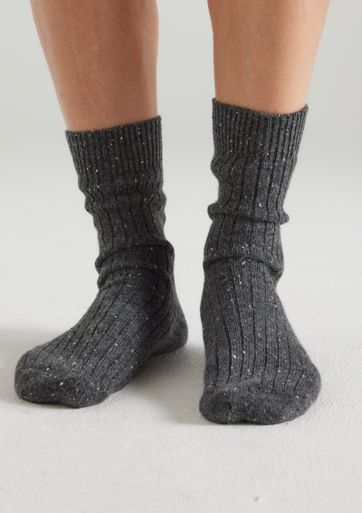 Mens Cashmere Socks in Shale Grey