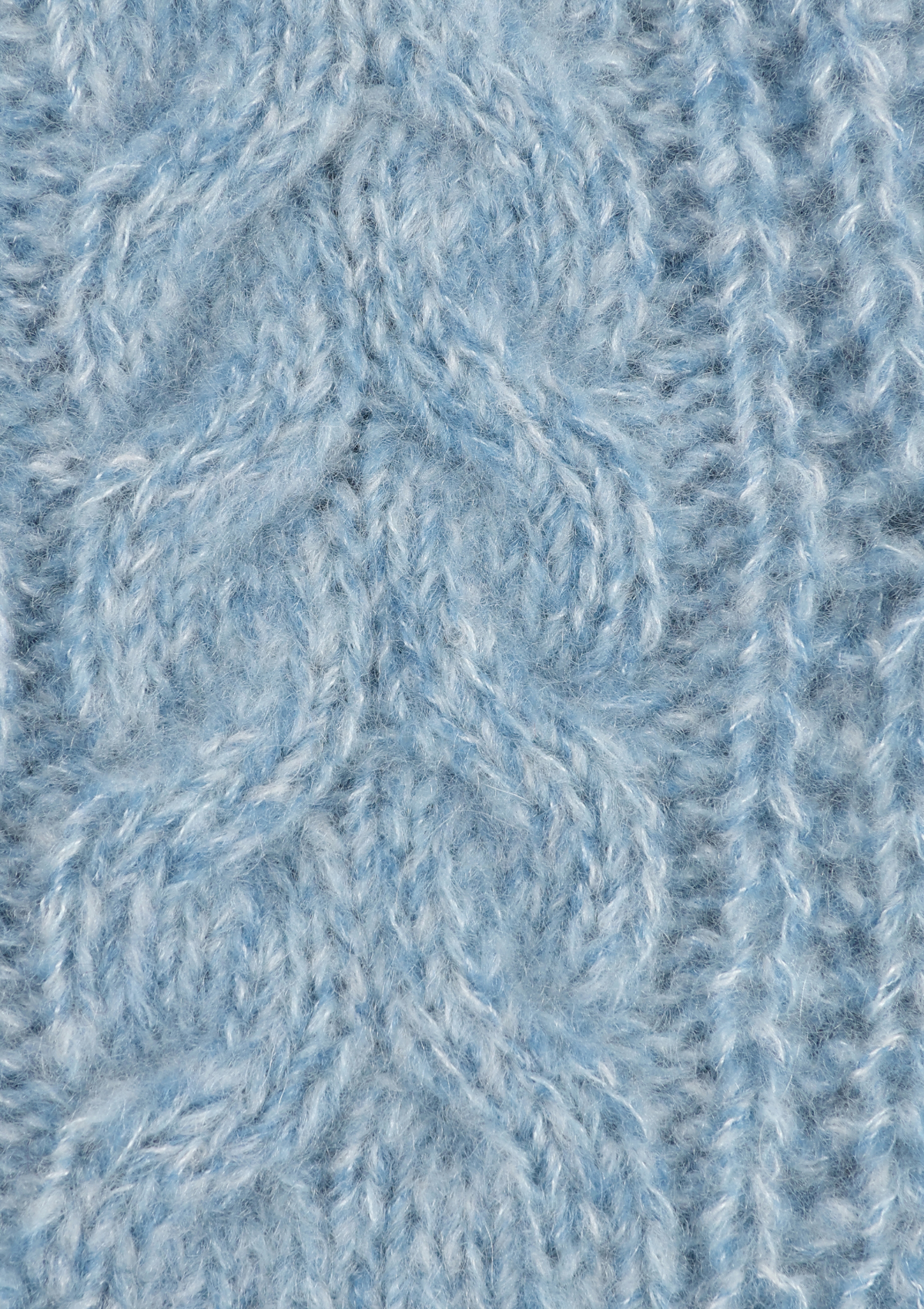 Silk & Cashmere Cable Mitt in Frosty Blue