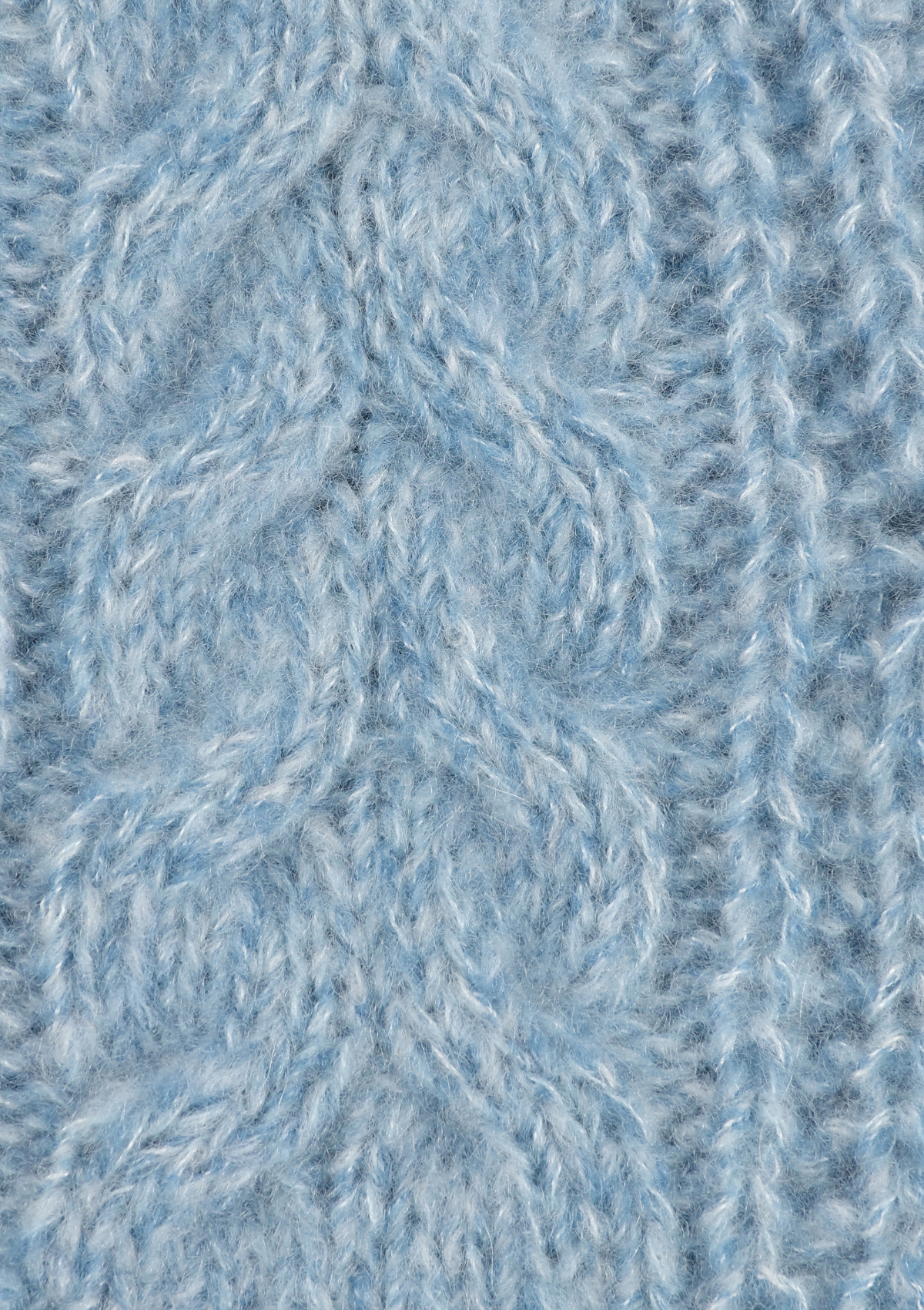 Silk & Cashmere Cable Scarf in Frosty Blue