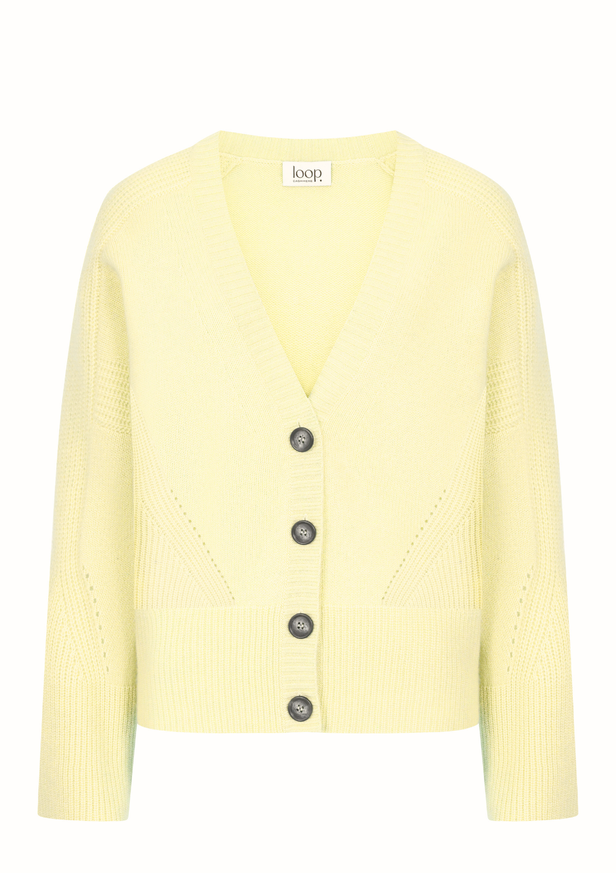 Cashmere Lofty Cardigan in Lemonade Yellow