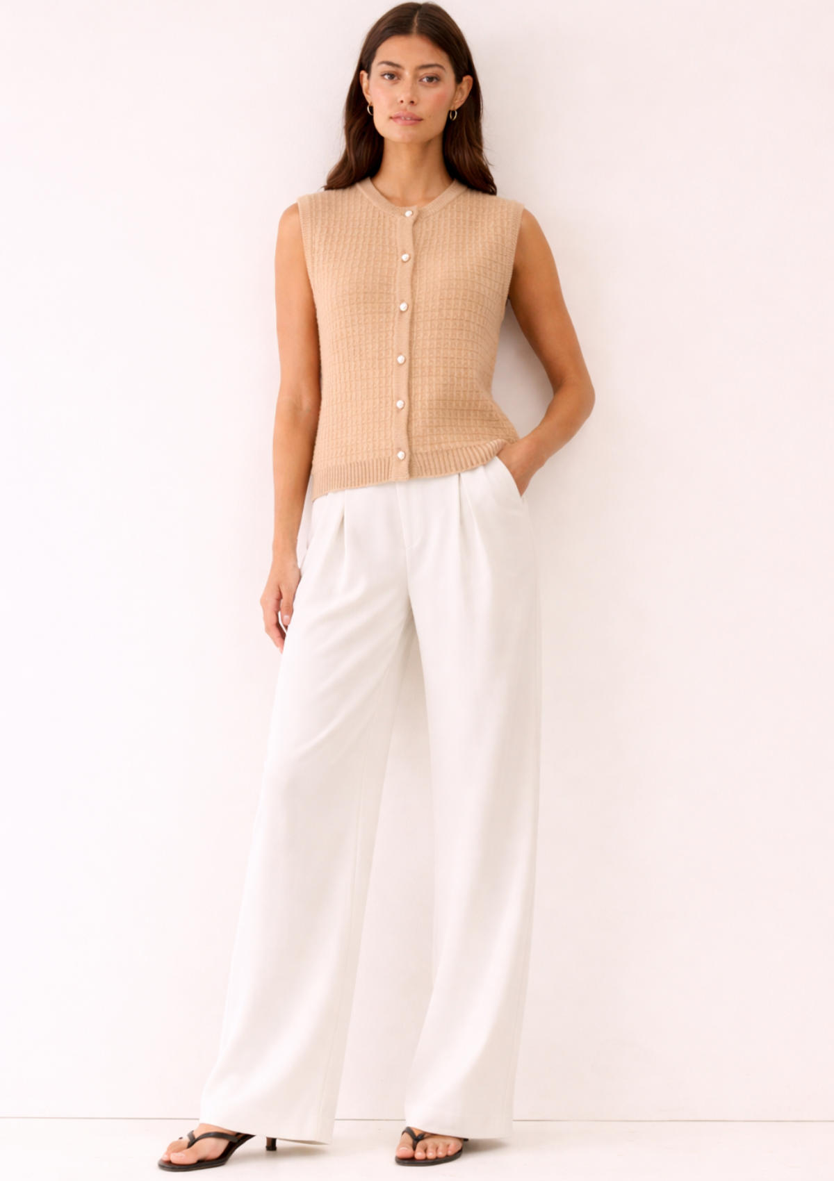 Textured Waistcoat in Honey