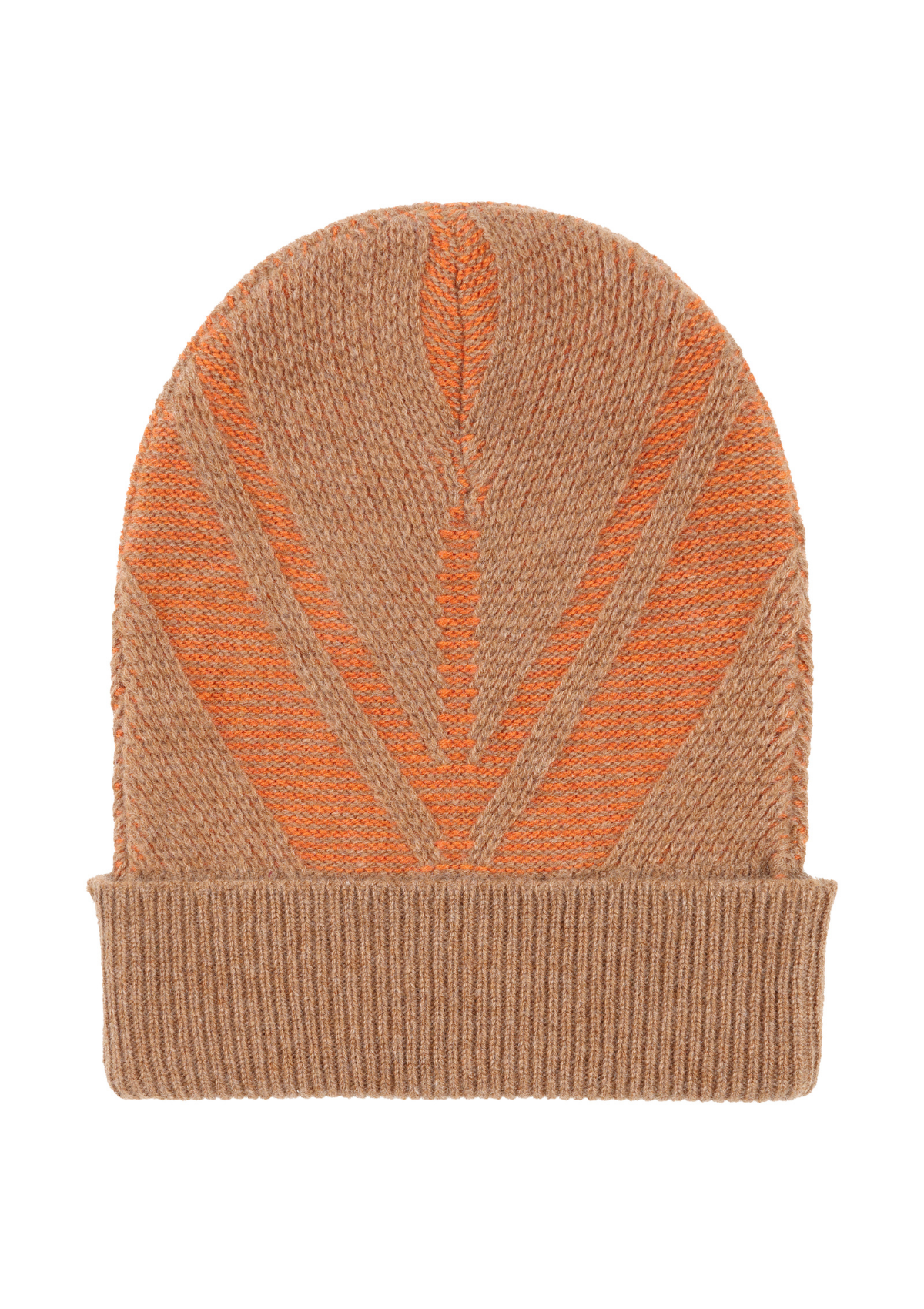 Textured Chevron Hat in Harvest Brown & Marmalade Orange