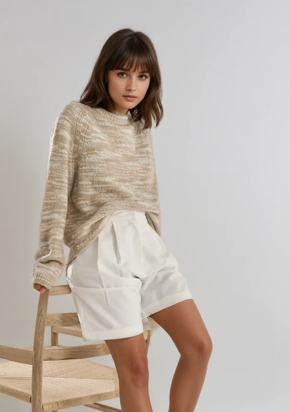 Cashmere Silk Sweater In Toffee Animal