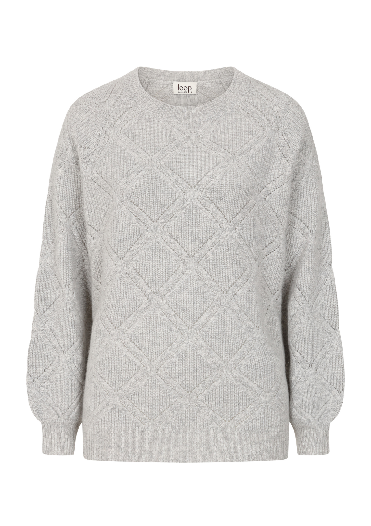 Diamond Stitch Sweater in Foggy Grey