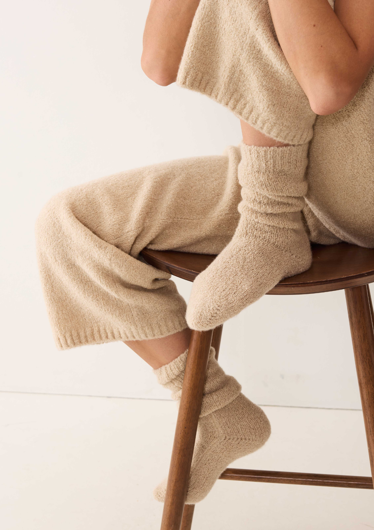 Boucle Sock in Smoke Beige