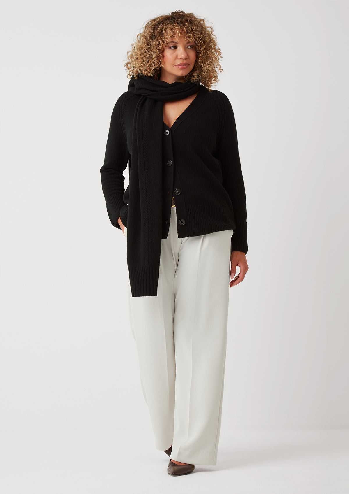 The Luxe Boyfriend Cardigan in Black