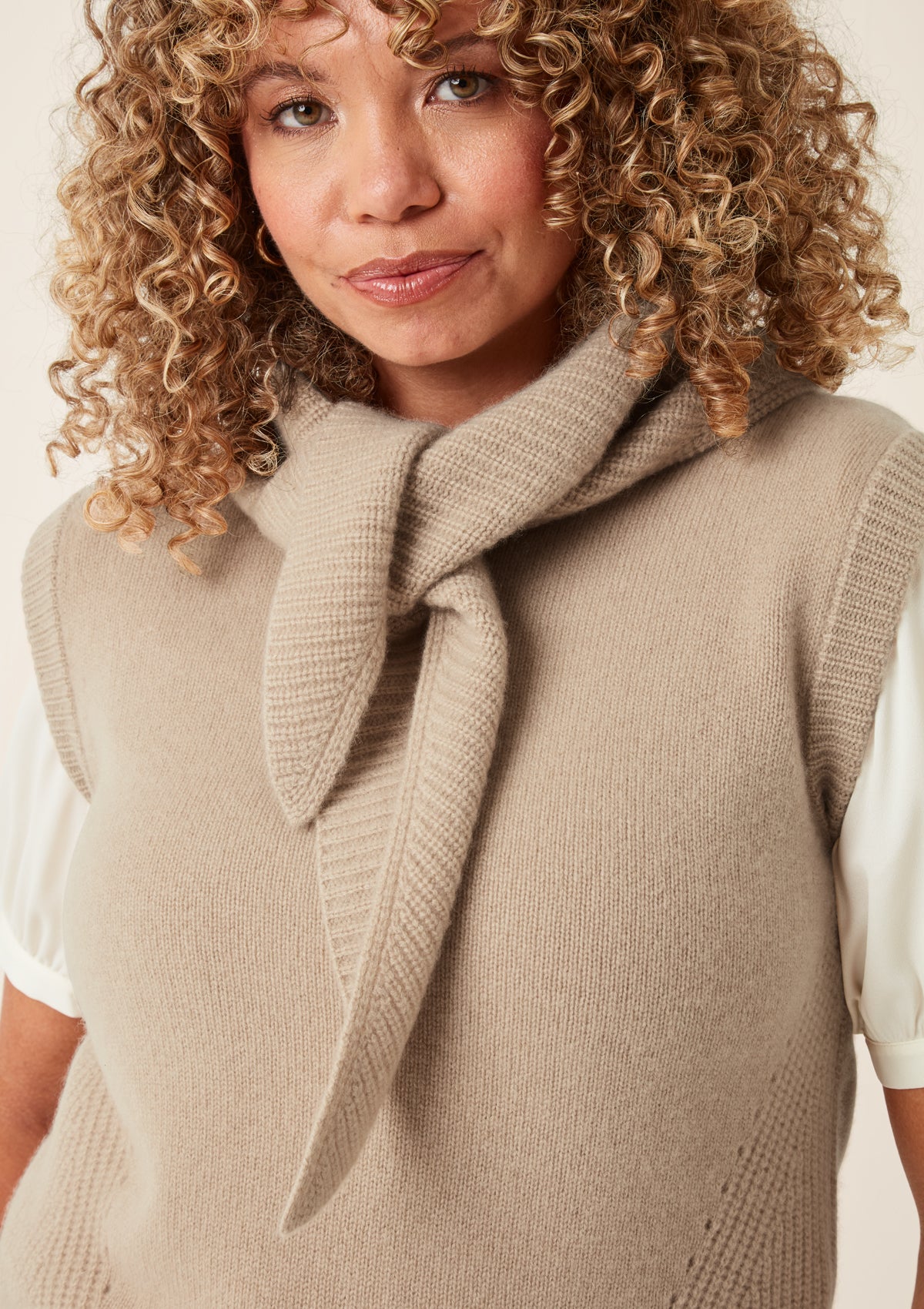 Cashmere Triangle Scarf in Chanterelle