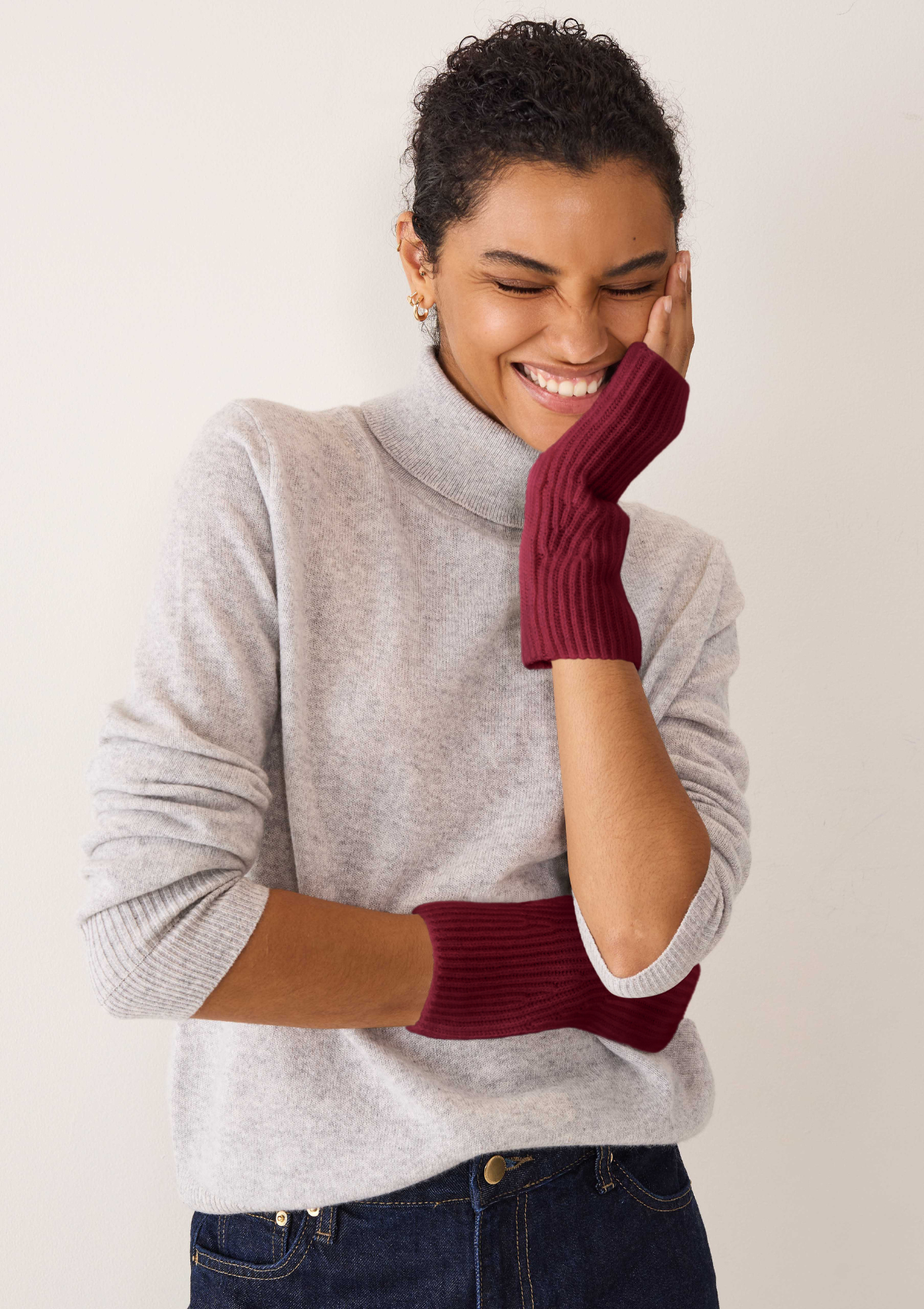 Cashmere Mitt in Barolo Red