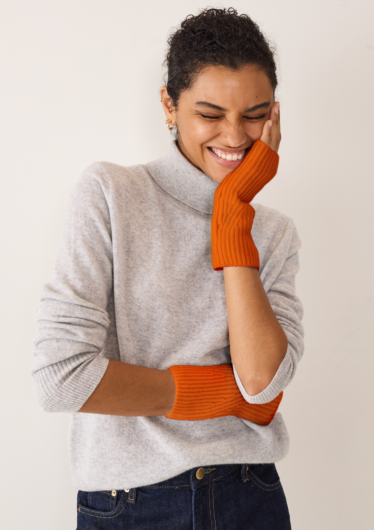 Cashmere Mitt in Marmalade Orange