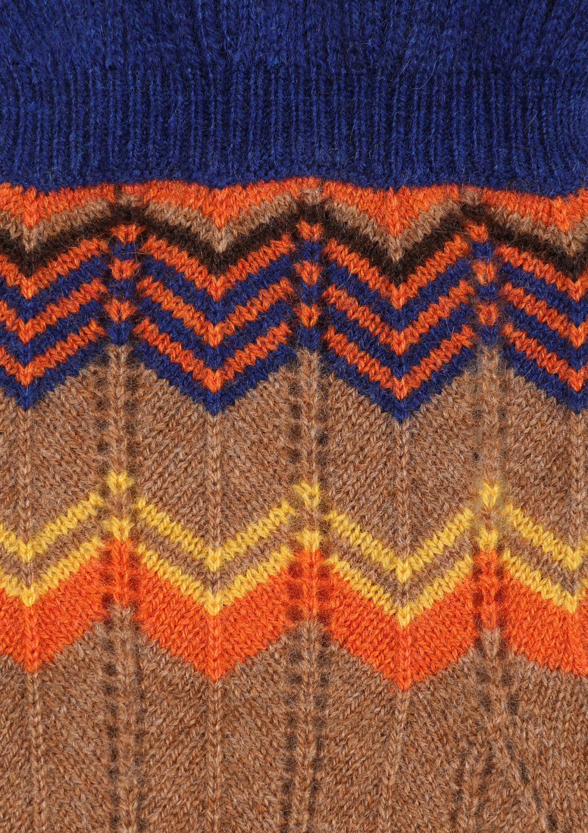 Chevron Stitch Glove in Blue & Orange Mix