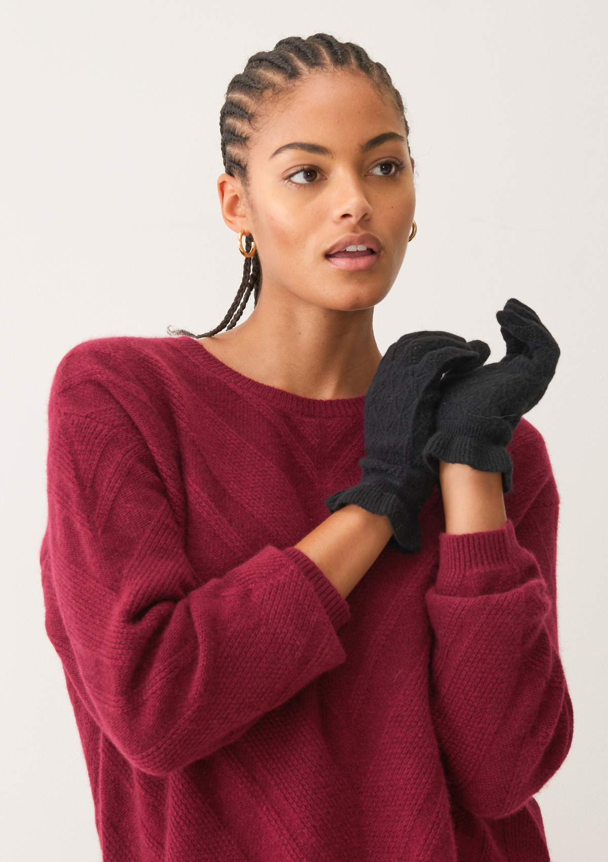 Pointelle Glove in Black