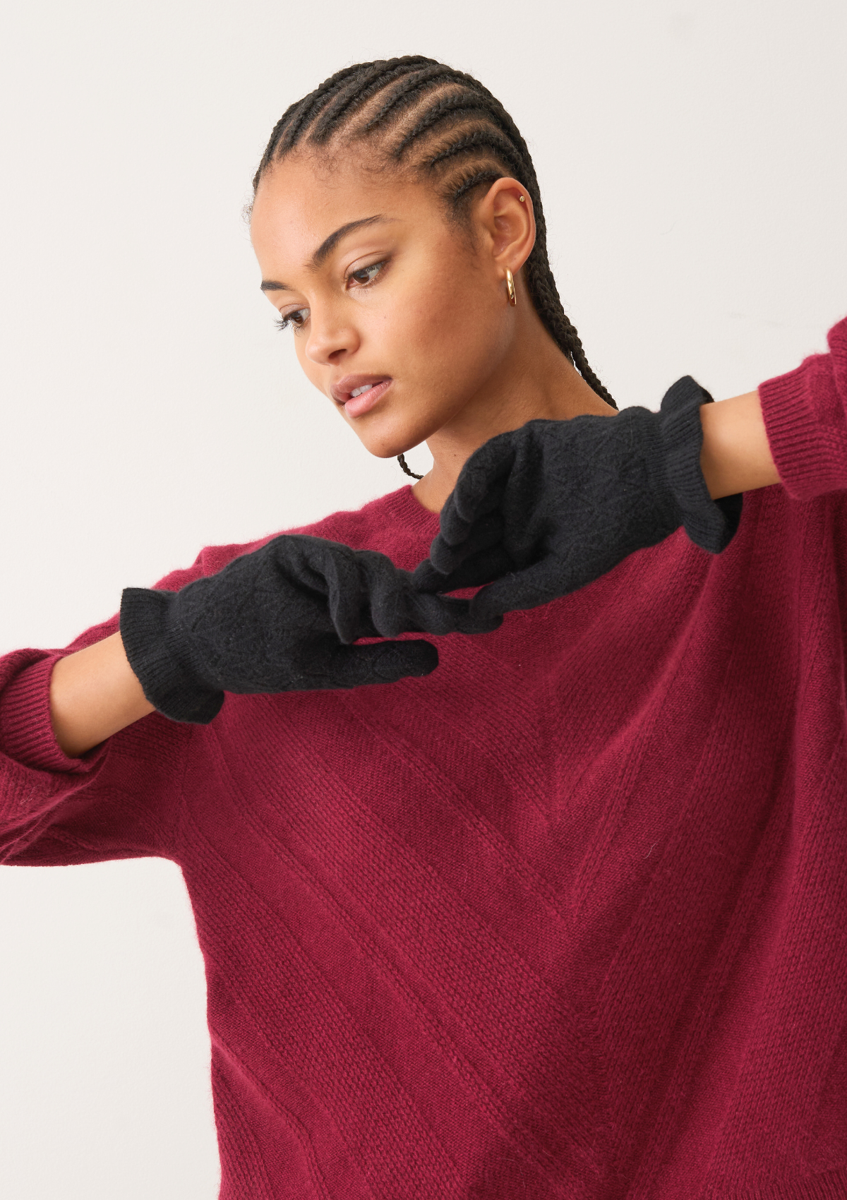 Pointelle Glove in Black