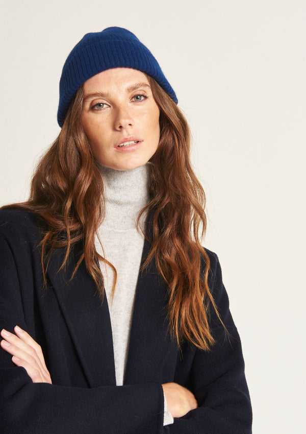 Cashmere Beanie in Blue