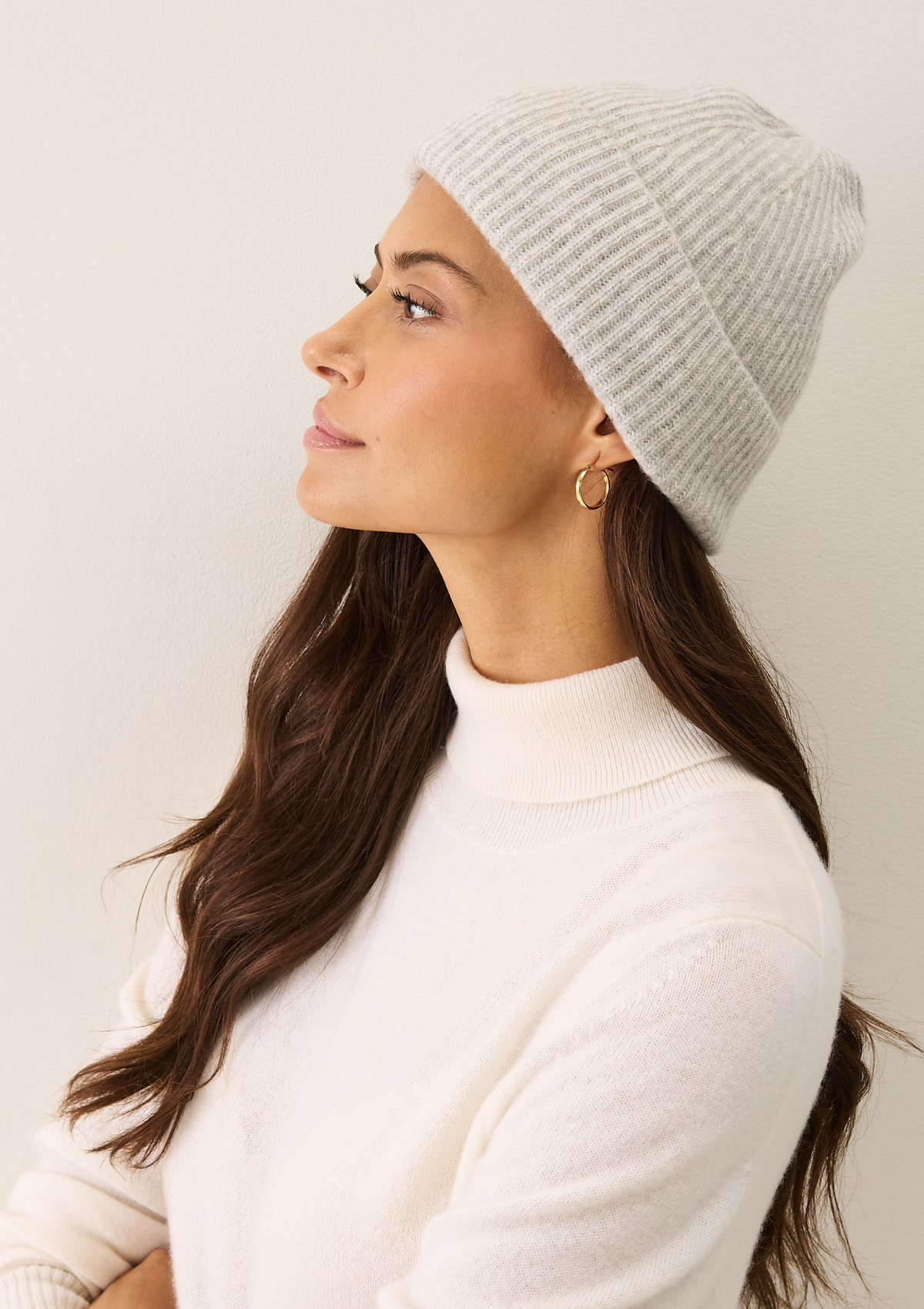 Cashmere Beanie in Foggy Grey