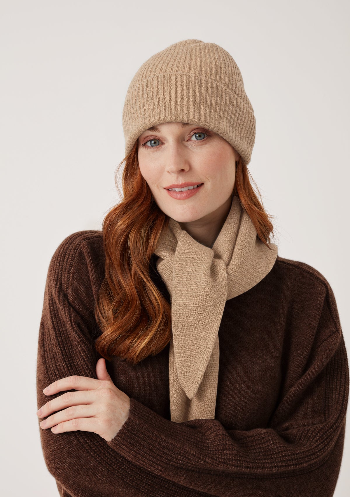New Cashmere Beanie in Chanterelle