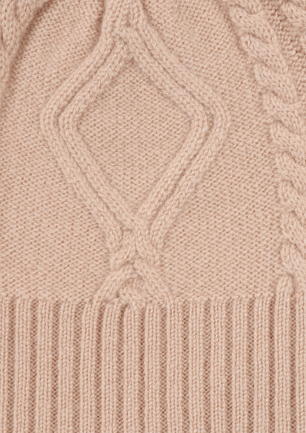 Cabled Hat in Toffee