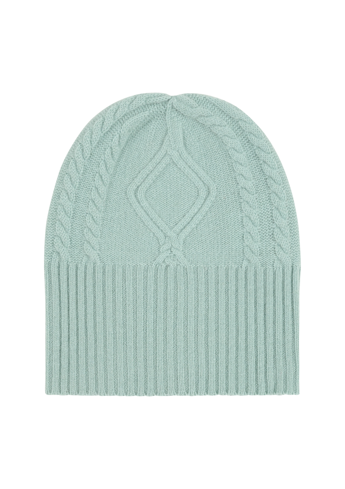 Cabled Hat in Seafoam Green