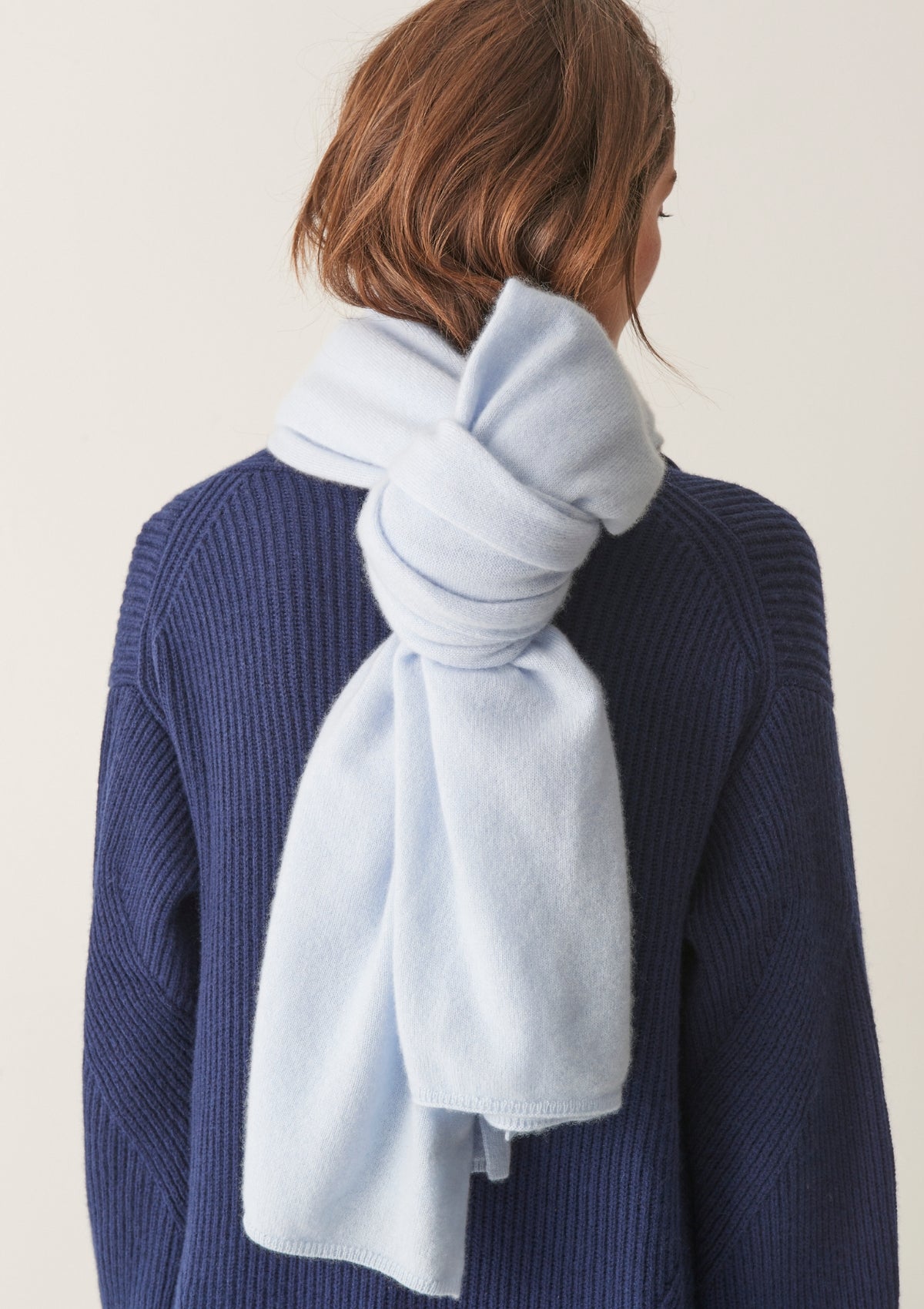 Cashmere Lofty Blanket Scarf in Whisper Blue