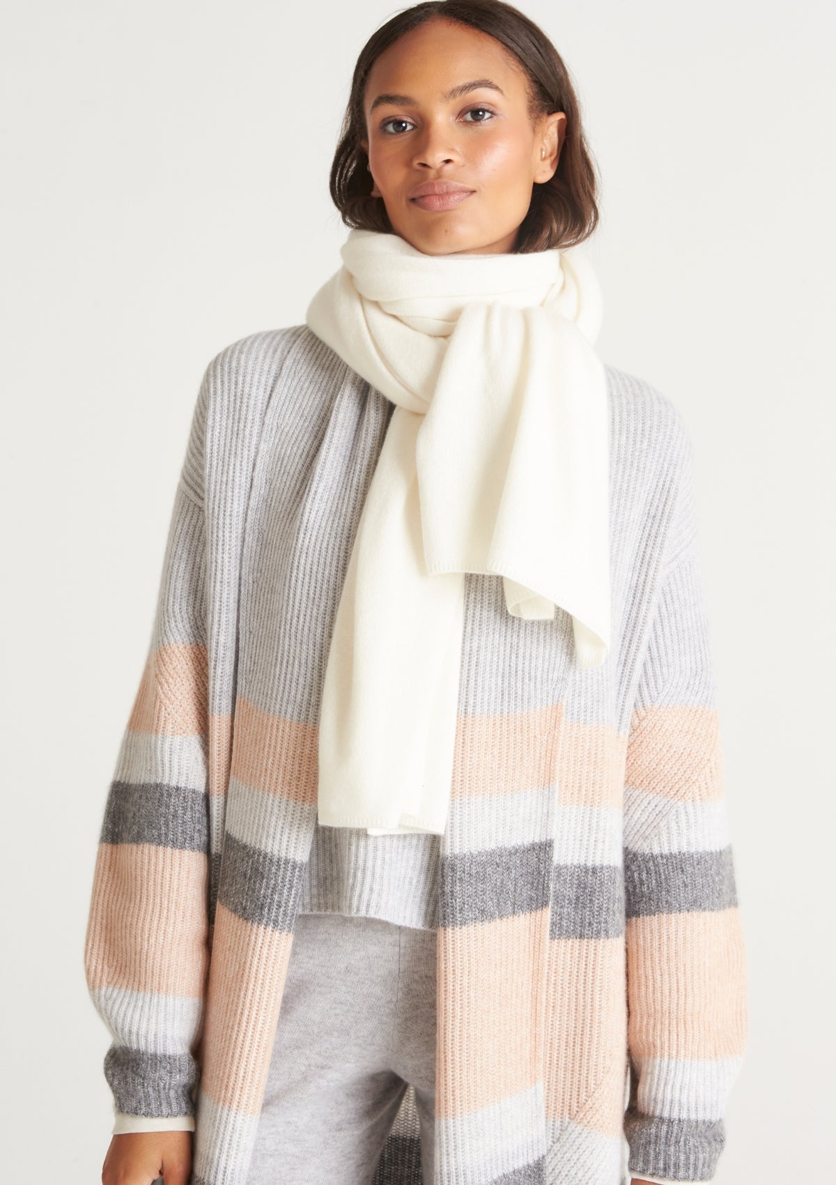 Cashmere Lofty Blanket Scarf in Snow