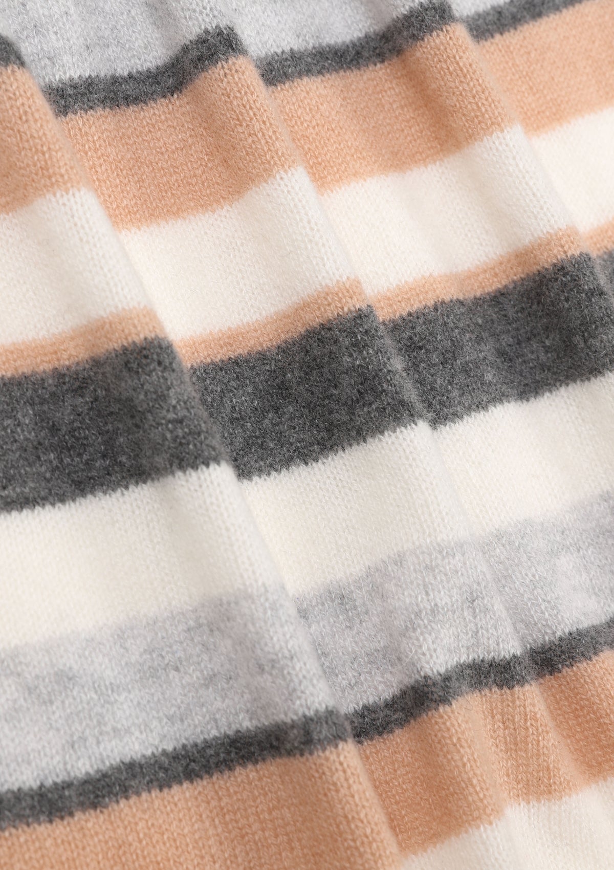 Cashmere Lofty Blanket Scarf in Natural Stripe