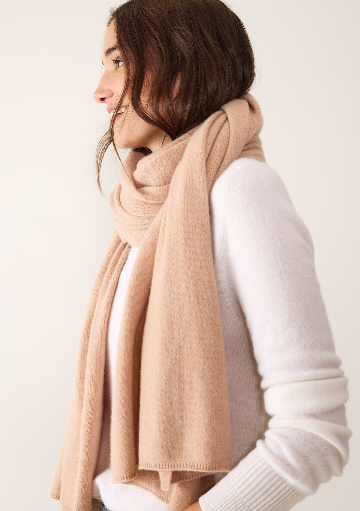 Cashmere Lofty Blanket Scarf in Toffee