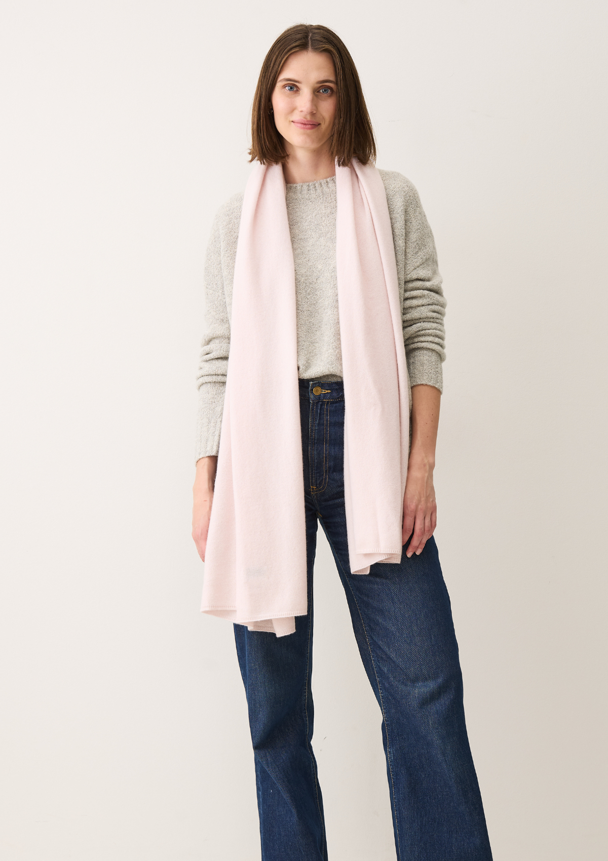 Cashmere Lofty Blanket Scarf in Ballet Pink