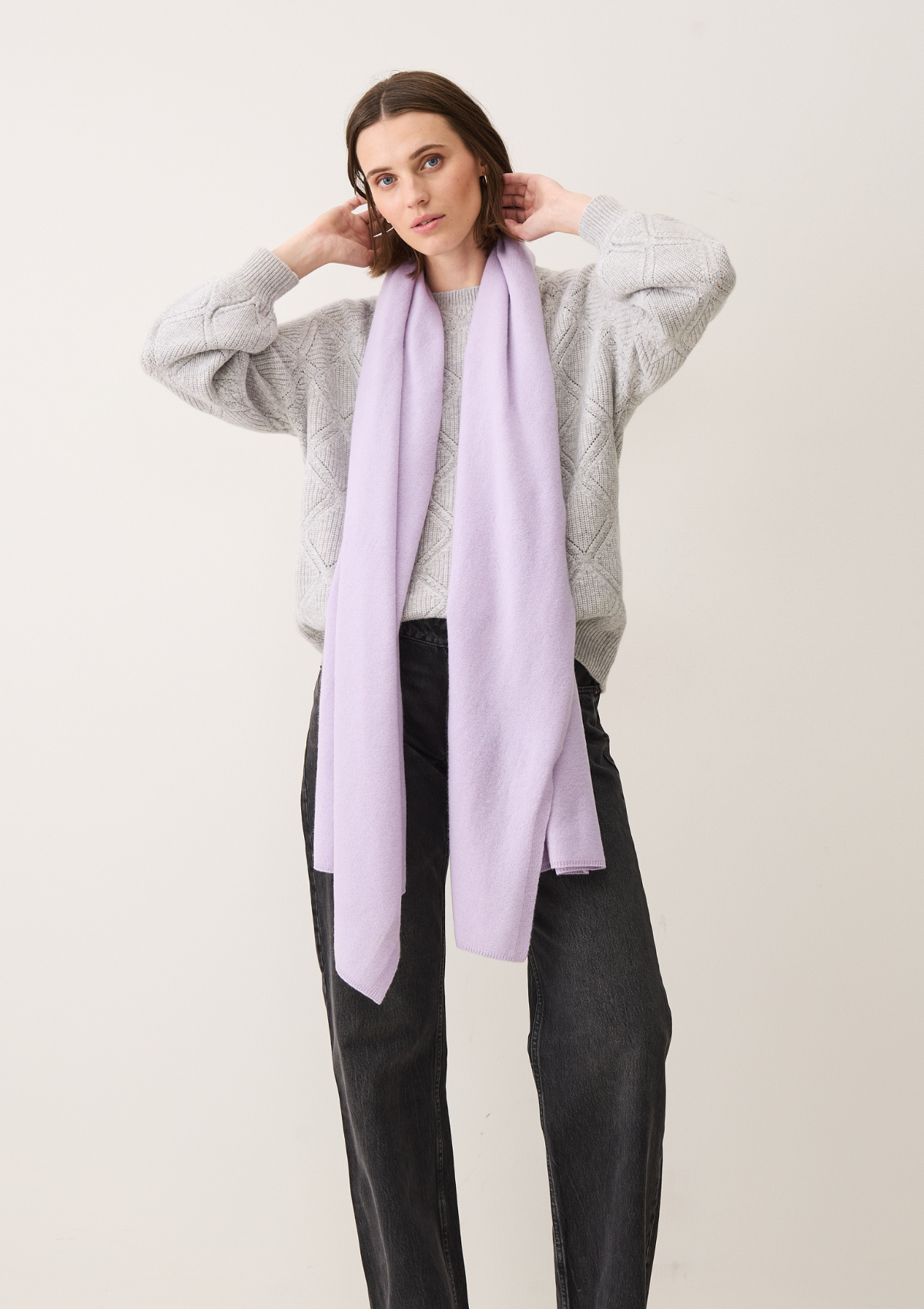 Cashmere Lofty Blanket Scarf in Siberian Lilac