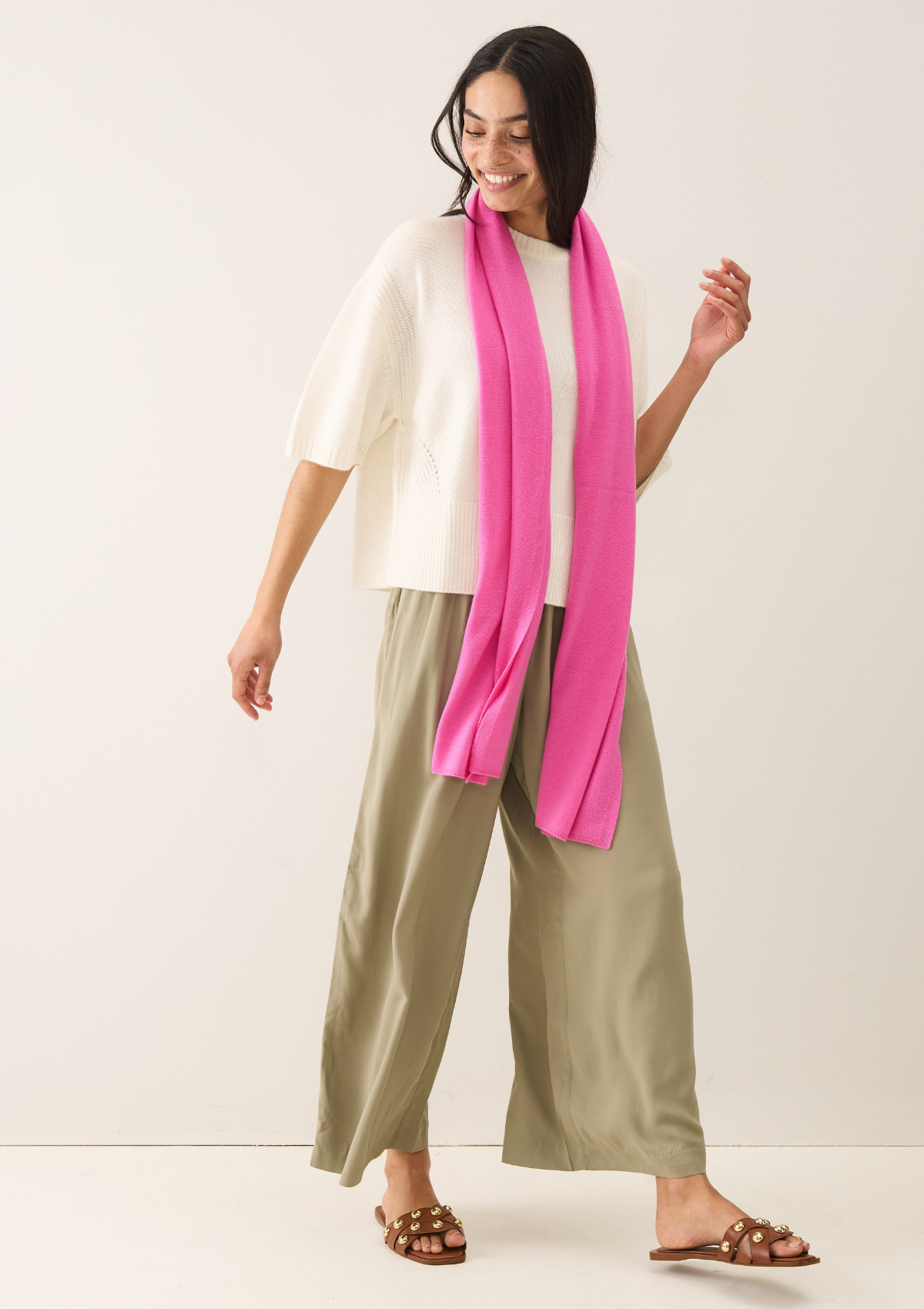 Lofty Cashmere Scarf in Rose Pink