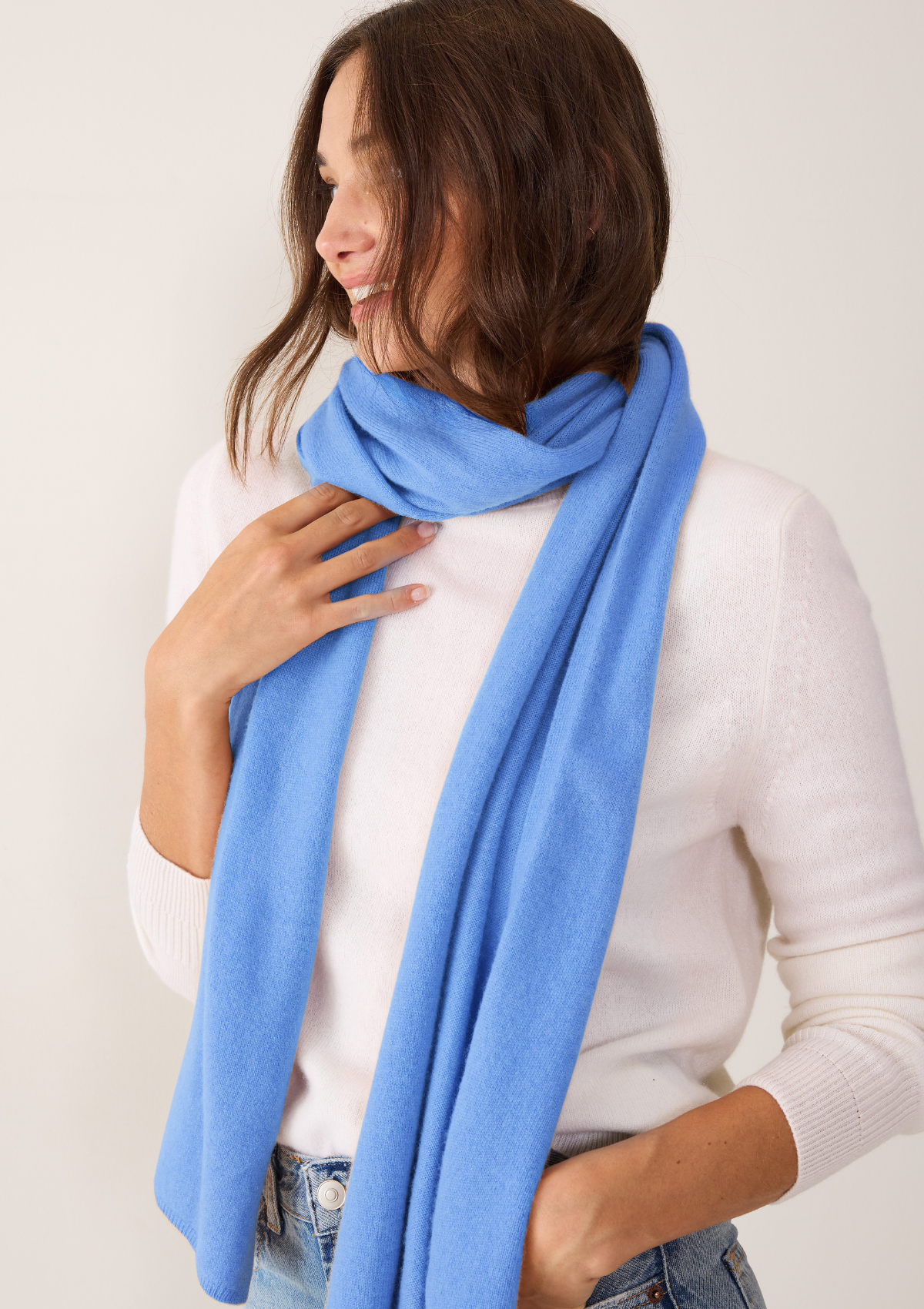 Lofty Cashmere Scarf in Delta Blue
