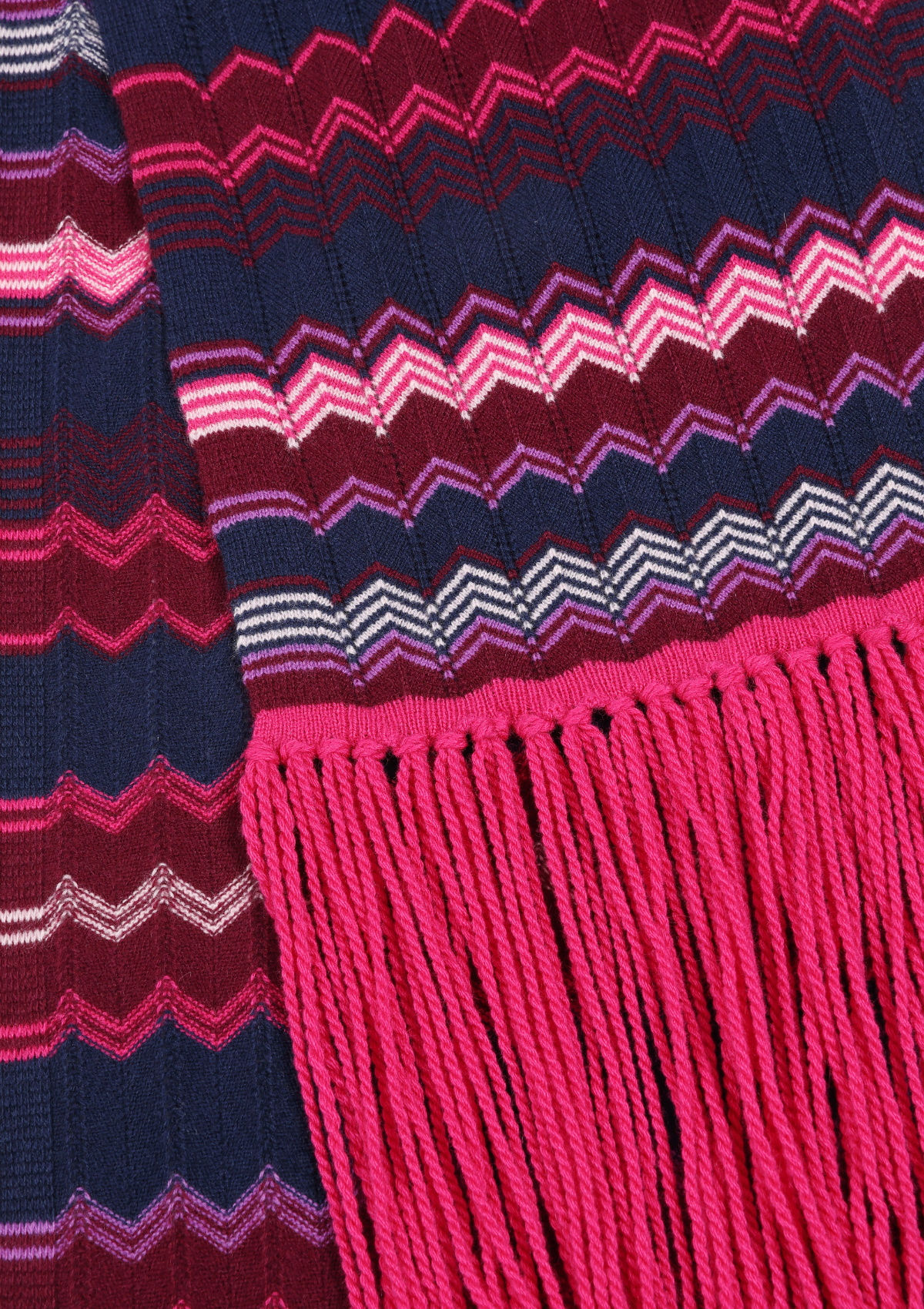 Chevron Stitch Scarf in Pink & Navy Mix