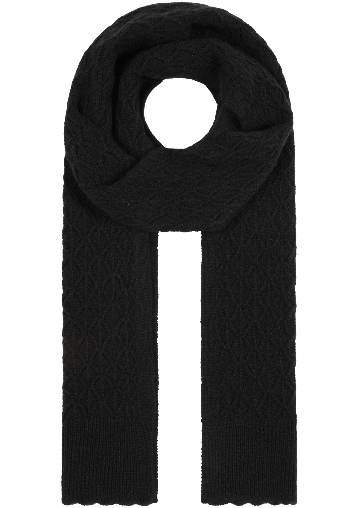 Pointelle Scarf in Black