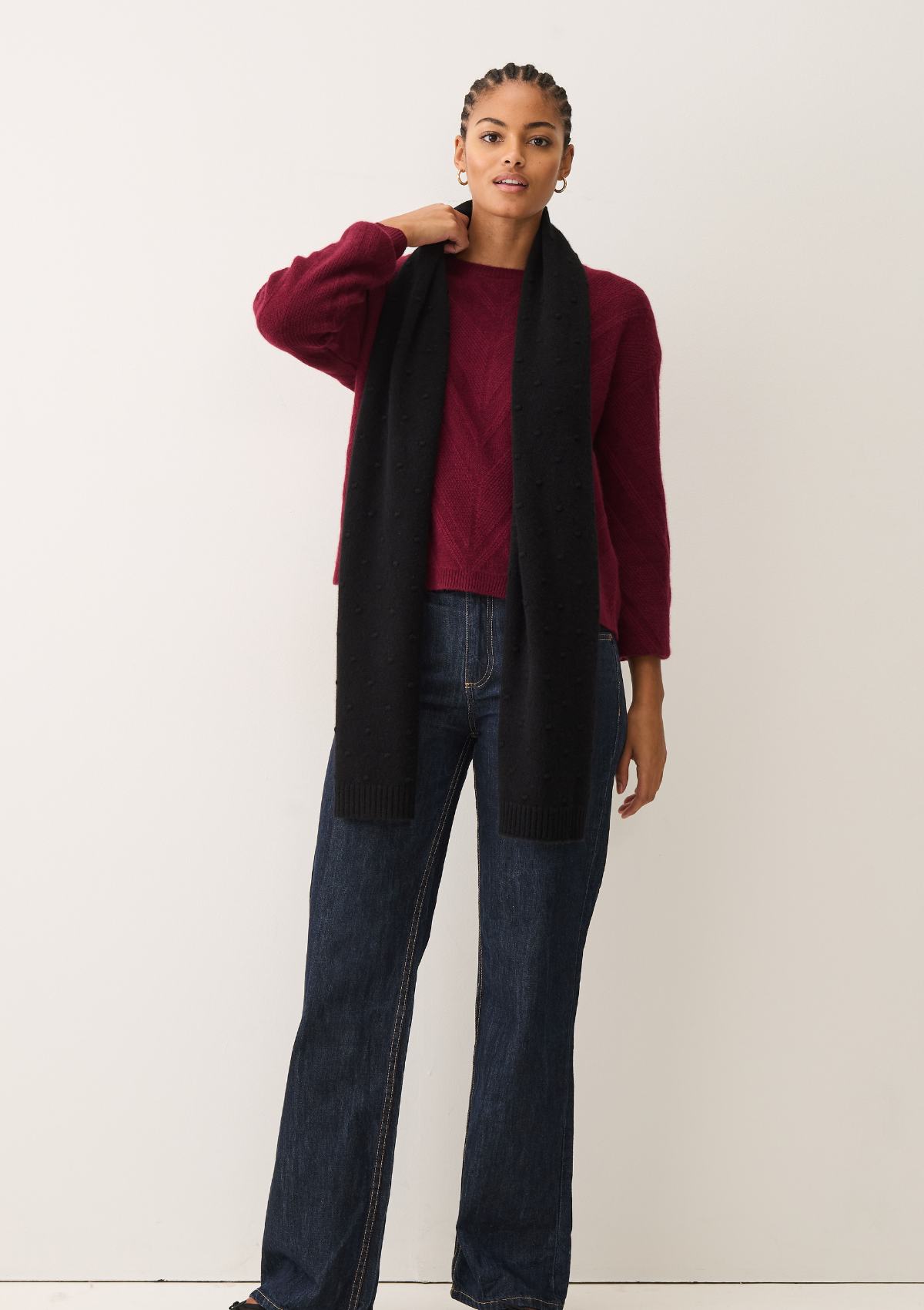 Bobble Scarf in Black