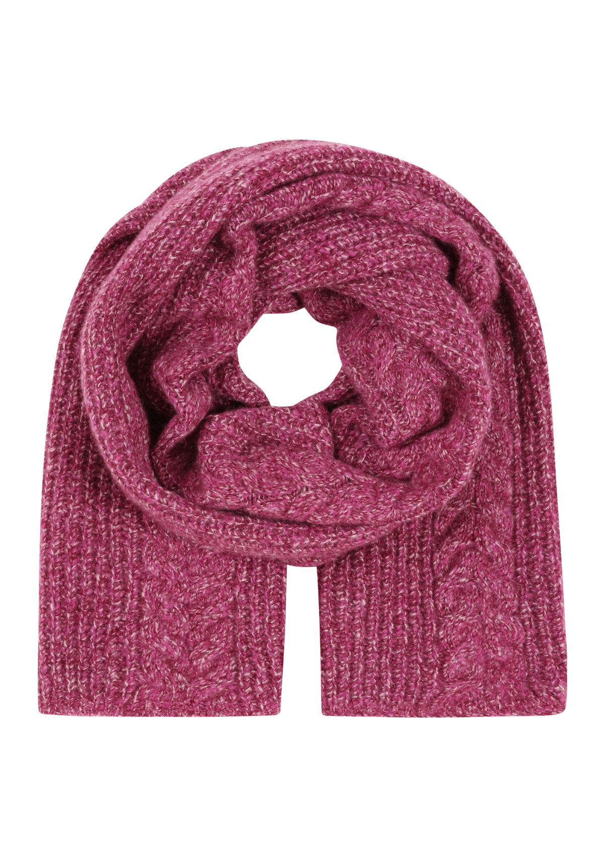Silk & Cashmere Cable Scarf in Carlita Pink