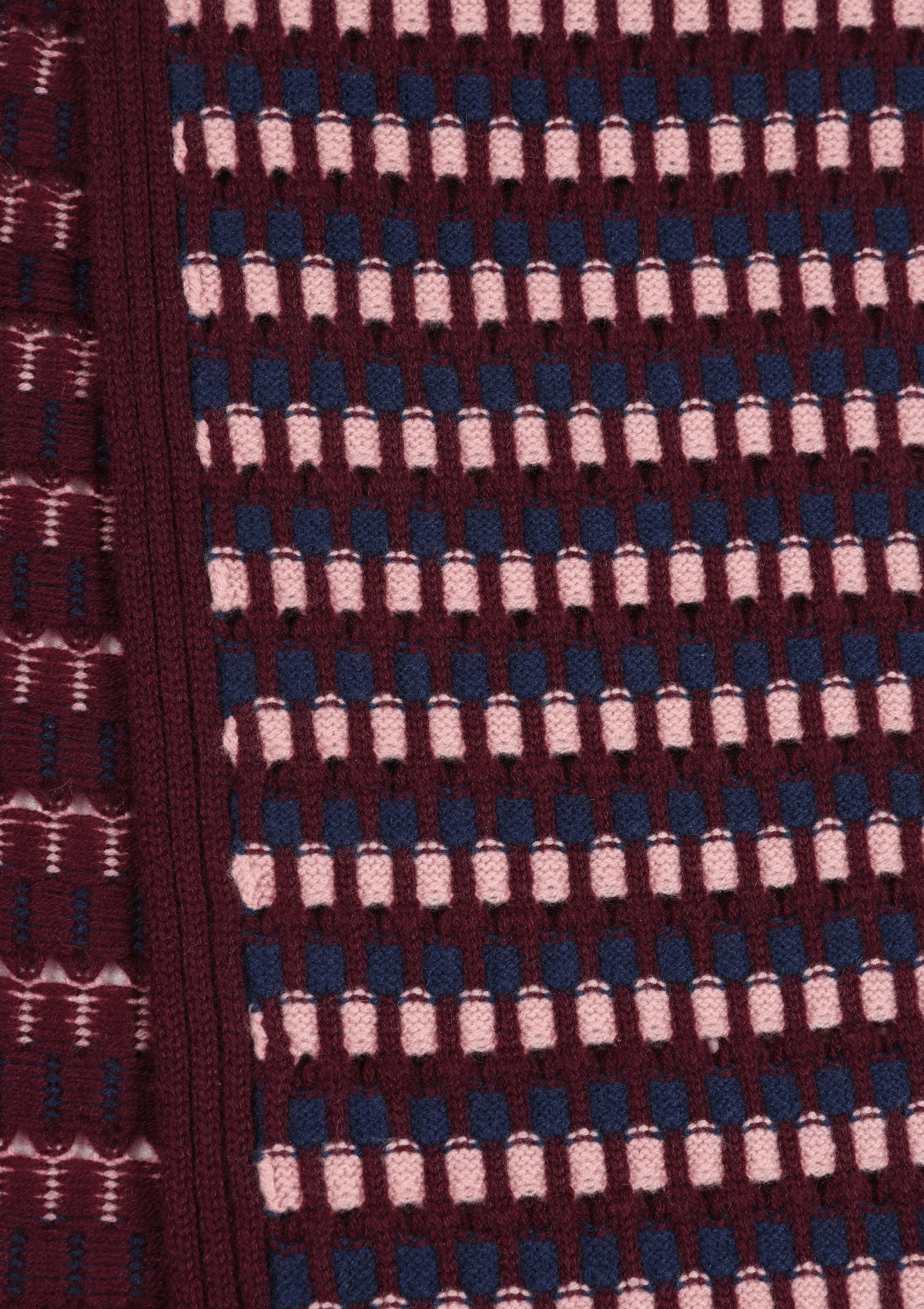 Textured Scarf in Clay, Celestial & Barolo Red