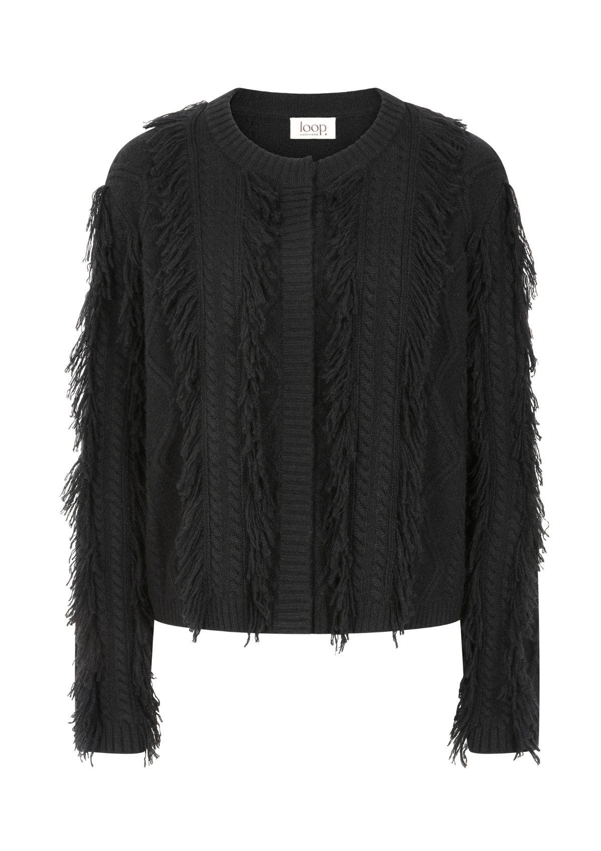 Fringe Cable Jacket in Black